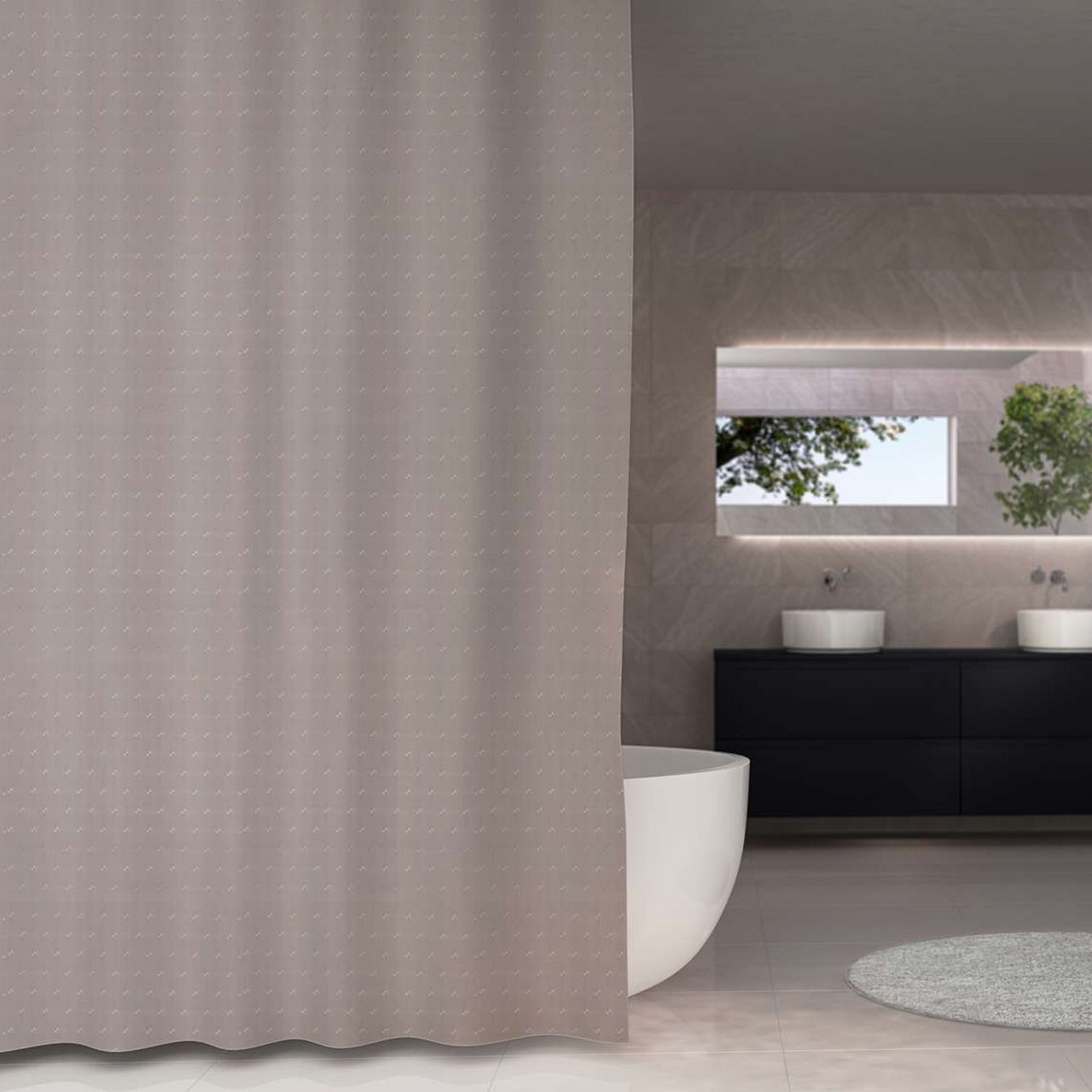 DEBEL DUSJFORHENG DOBBY 180X230CM GRÅ