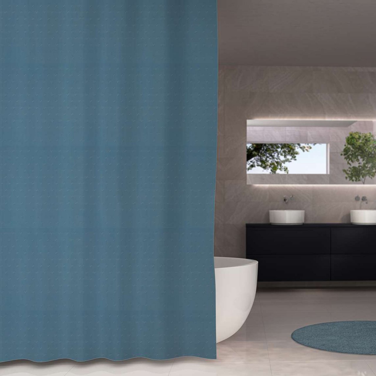 DEBEL DUSJFORHENG DOBBY 180X200CM BLÅ DEBEL DUSJFORHENG DOBBY 180X200CM BLÅ