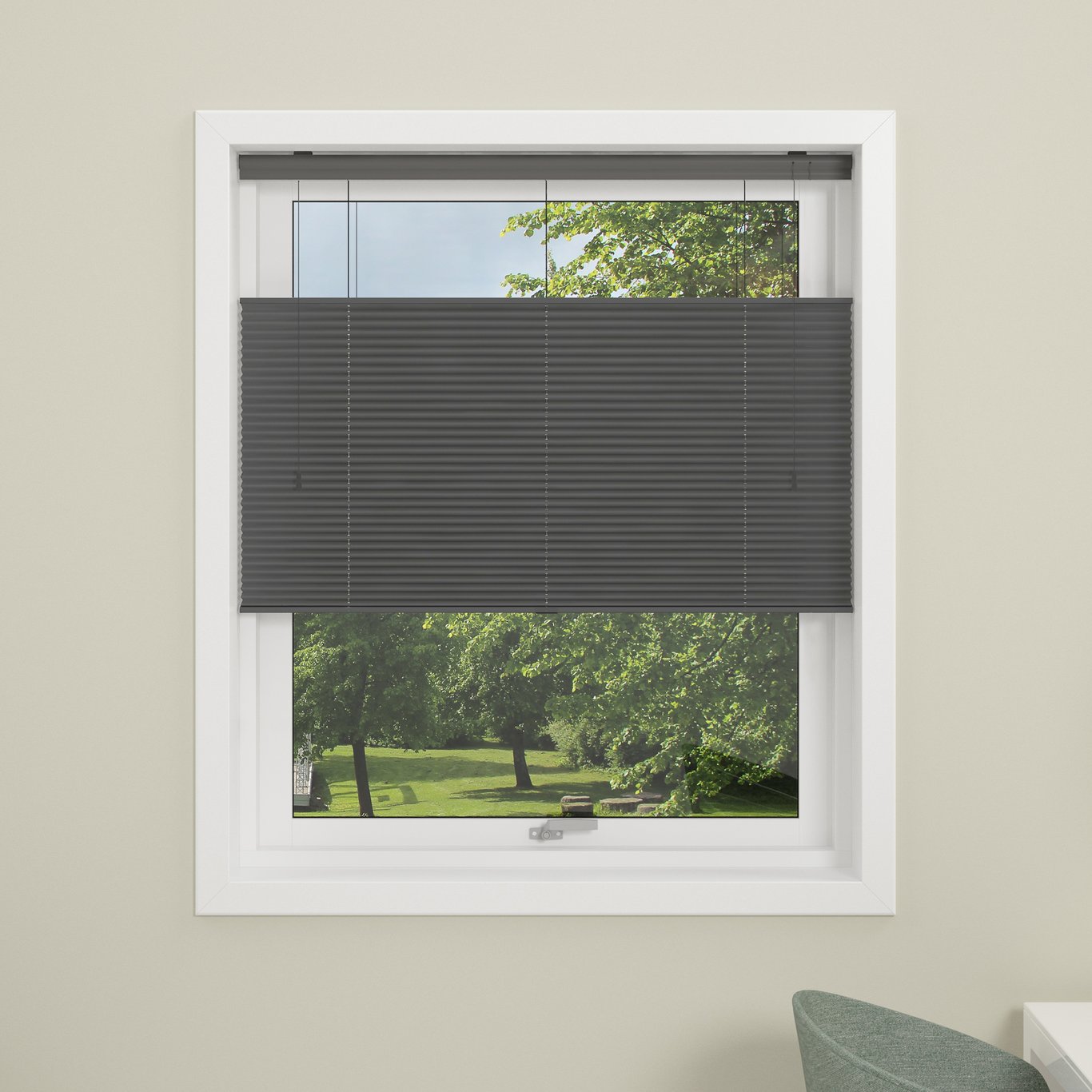 DEBEL PLISSÉGARDIN TOUCH SPLIT LYSDEMPENDE GRÅ 100X160 DEBEL PLISSÉGARDIN TOUCH SPLIT LYSDEMPENDE GRÅ 100X160