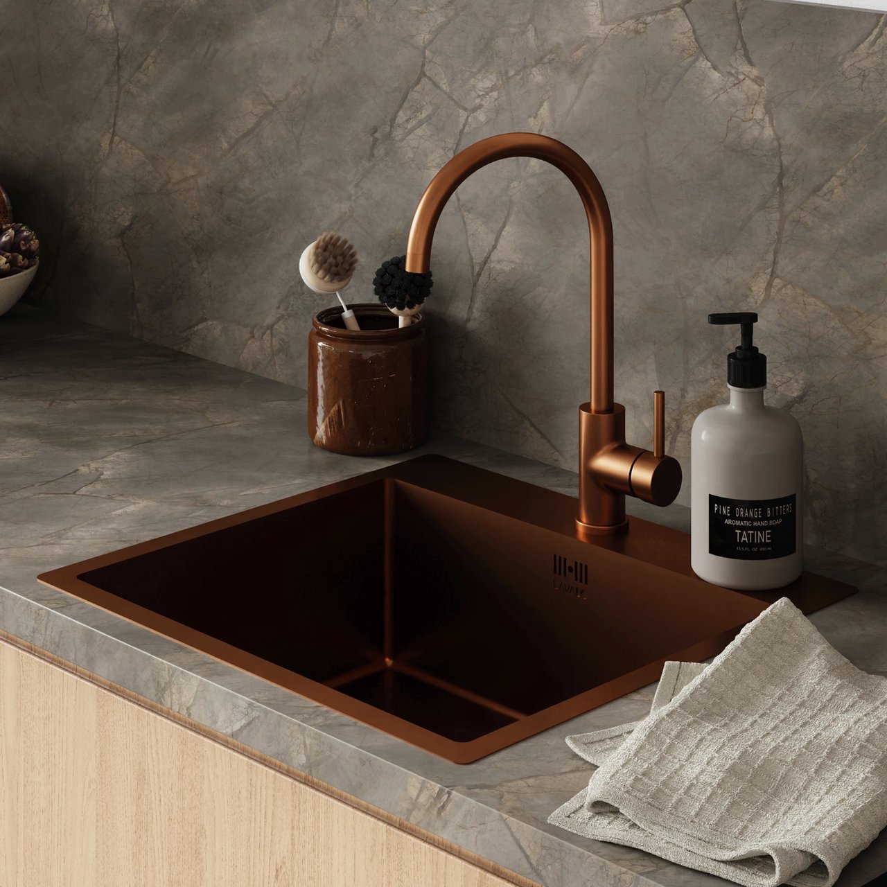 LAVABO KUBUS 540 SOFT KJØKKENVASK PVD KOBBER LAVABO KUBUS 540 SOFT KJØKKENVASK PVD KOBBER