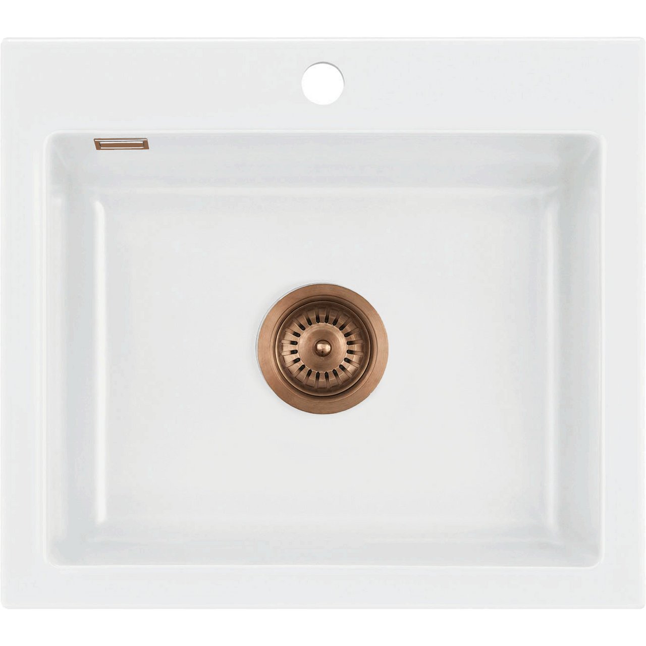 LAVABO MERA 57 KERAMIKK KJØKKENVASK HVIT M/KOBBER BUNNVENTIL