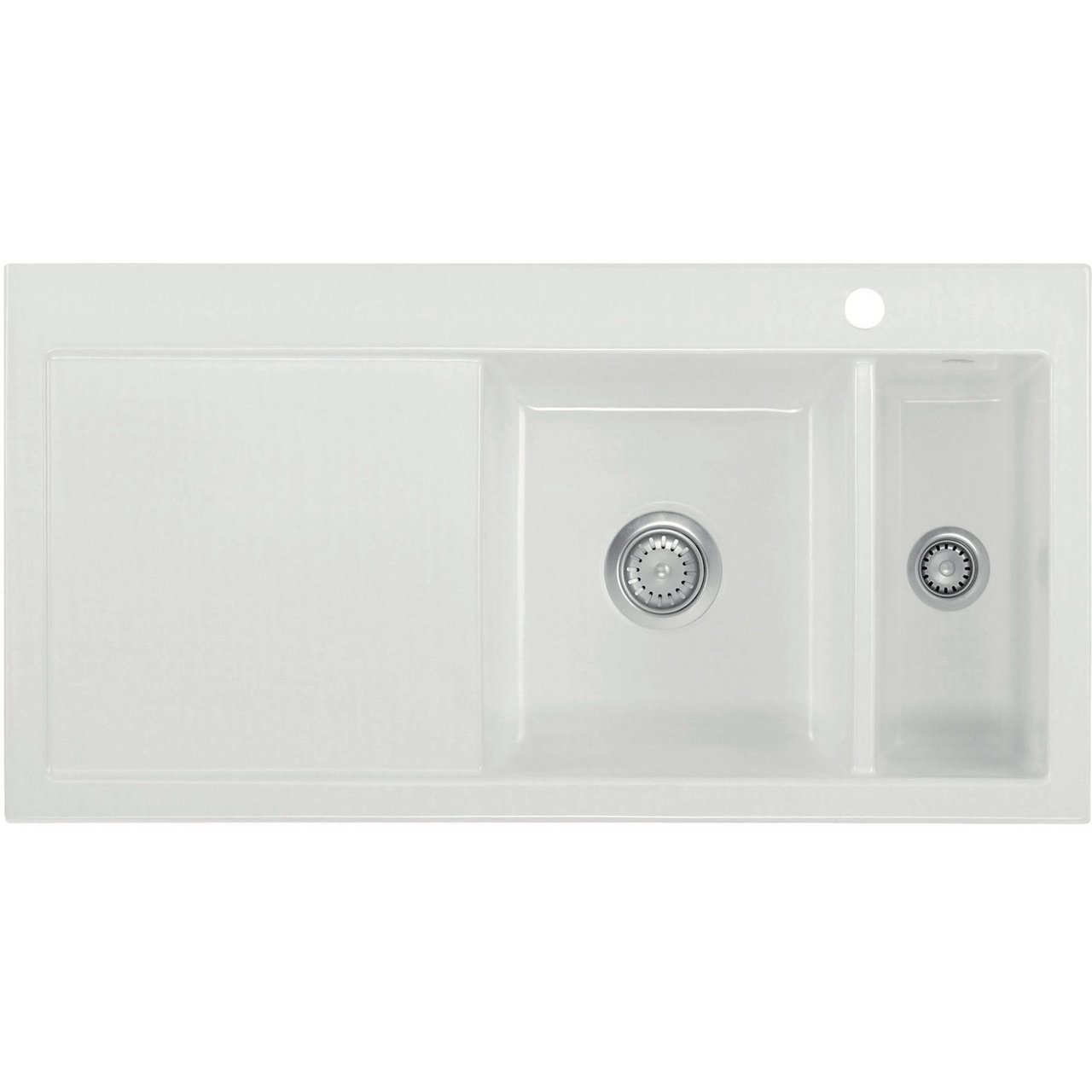 LAVABO MERA 100 1½ KERAMIKK KJØKKENVASK HVIT M/KROM BUNNVENTIL LAVABO MERA 100 1½ KERAMIKK KJØKKENVASK HVIT M/KROM BUNNVENTIL