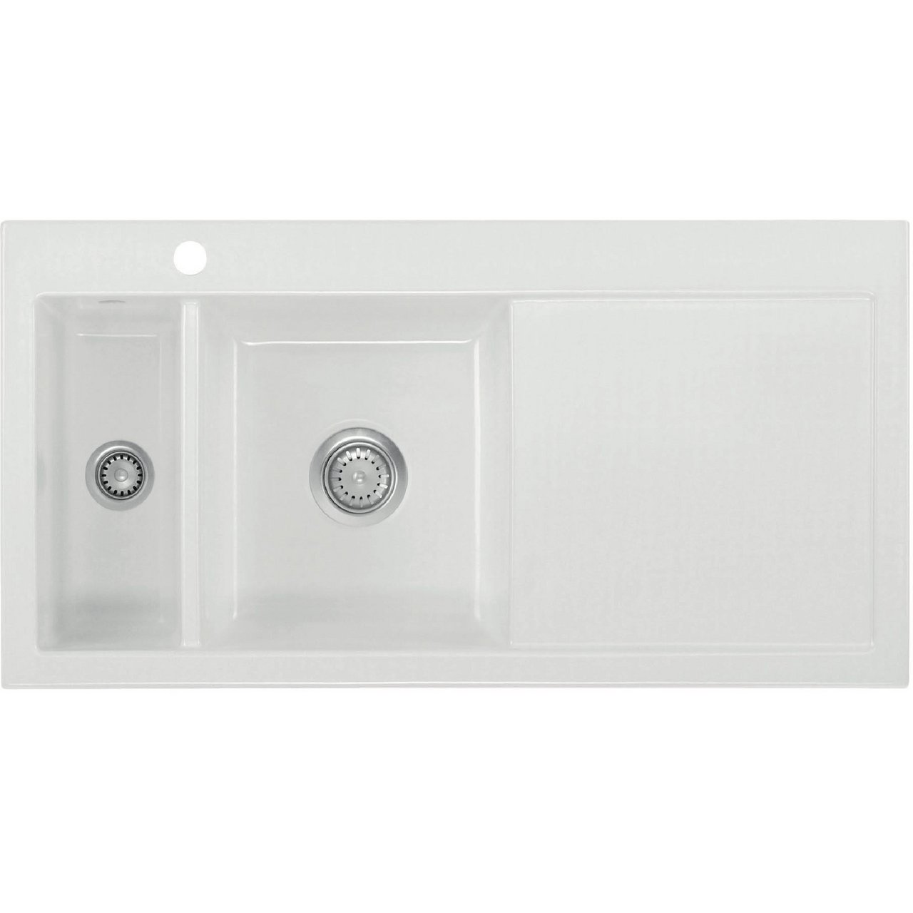 LAVABO MERA 100 1½ KERAMIKK KJØKKENVASK HVIT M/KROM BUNNVENTIL LAVABO MERA 100 1½ KERAMIKK KJØKKENVASK HVIT M/KROM BUNNVENTIL