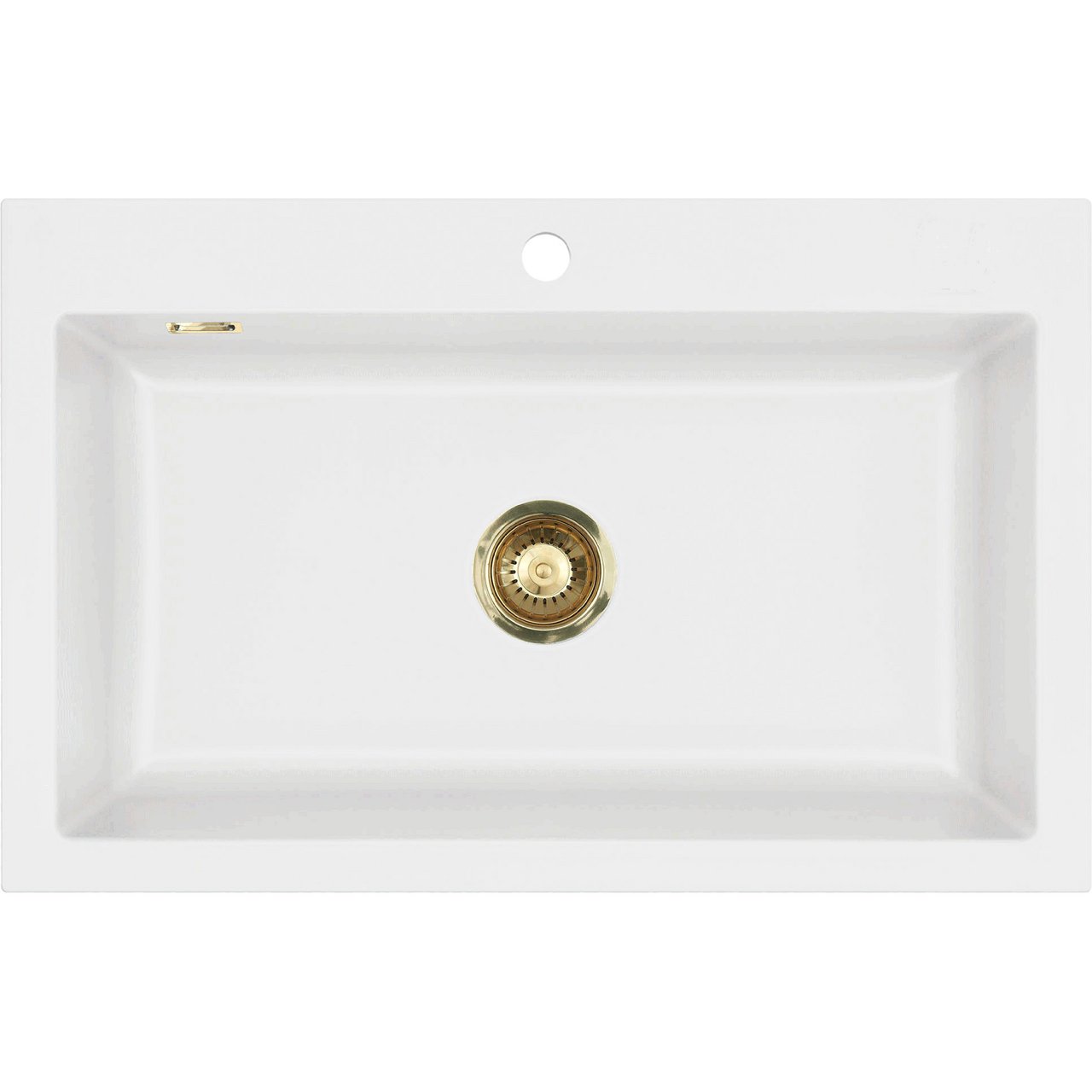 LAVABO MERA 80 KERAMIKK KJØKKENVASK MATT HVIT M/MESSING BUNNVENTIL