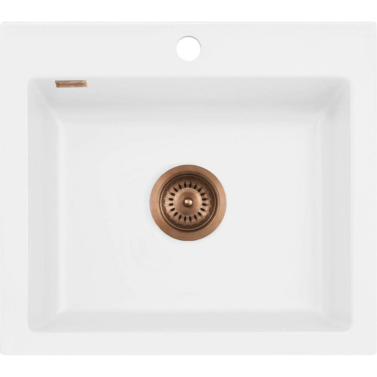LAVABO MERA 57 KERAMIKK KJØKKENVASK MATT HVIT M/KOBBER BUNNVENTIL