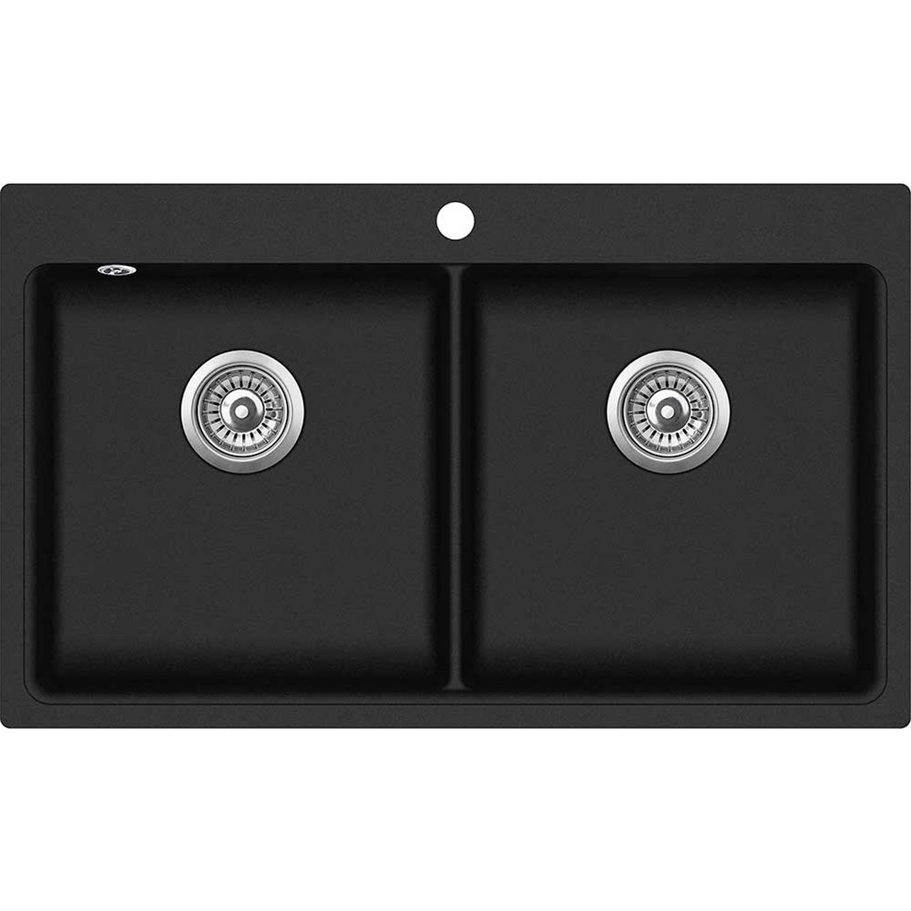 LAVABO SATURN 86 DOBBEL KOMPOSITT KJØKKENVASK SORT M/KROM BUNNVENTIL LAVABO SATURN 86 DOBBEL KOMPOSITT KJØKKENVASK SORT M/KROM BUNNVENTIL