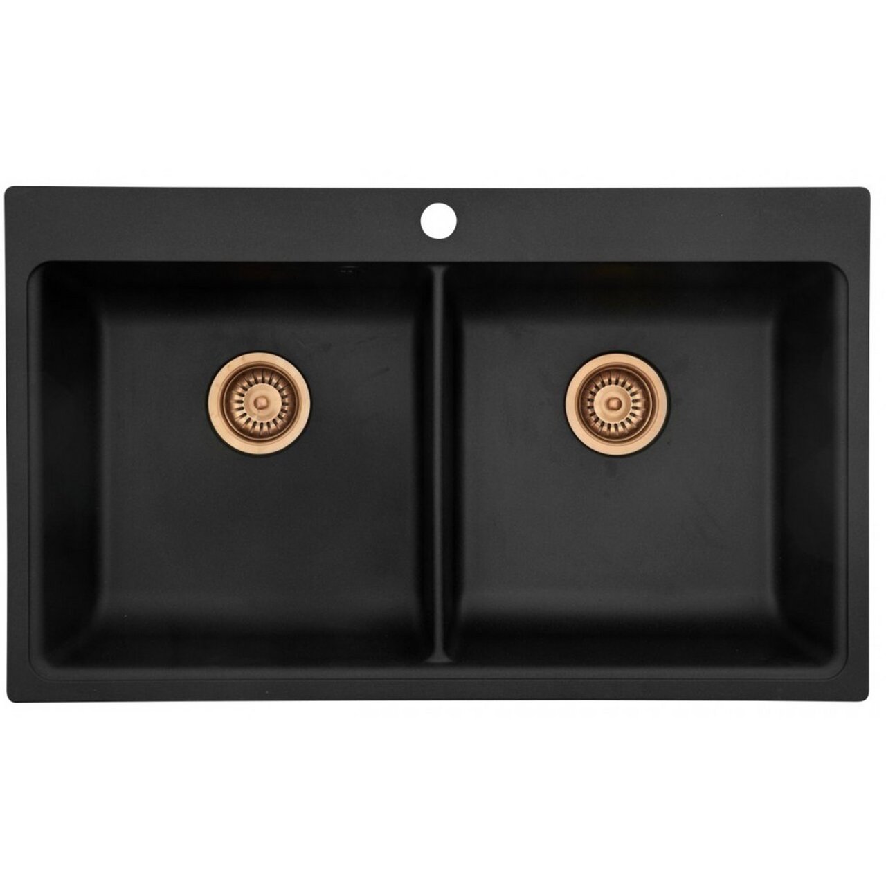 LAVABO SATURN 86 DOBBEL KOMPOSITT KJØKKENVASK SORT M/KOBBER BUNNVENTIL LAVABO SATURN 86 DOBBEL KOMPOSITT KJØKKENVASK SORT M/KOBBER BUNNVENTIL