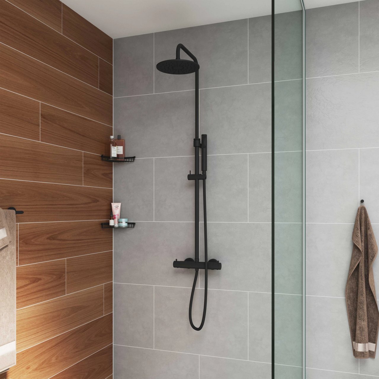 LAVABO ARGO KOMPLET DUSJSETT MATT SORT LAVABO ARGO KOMPLET DUSJSETT MATT SORT