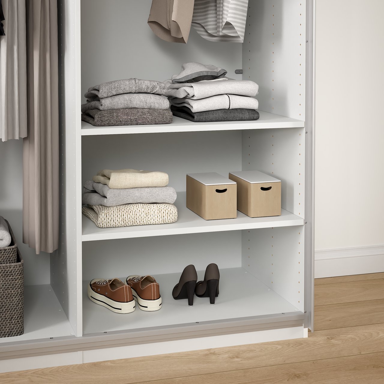 LIND NEST HYLLE LYS GRÅ 2X75