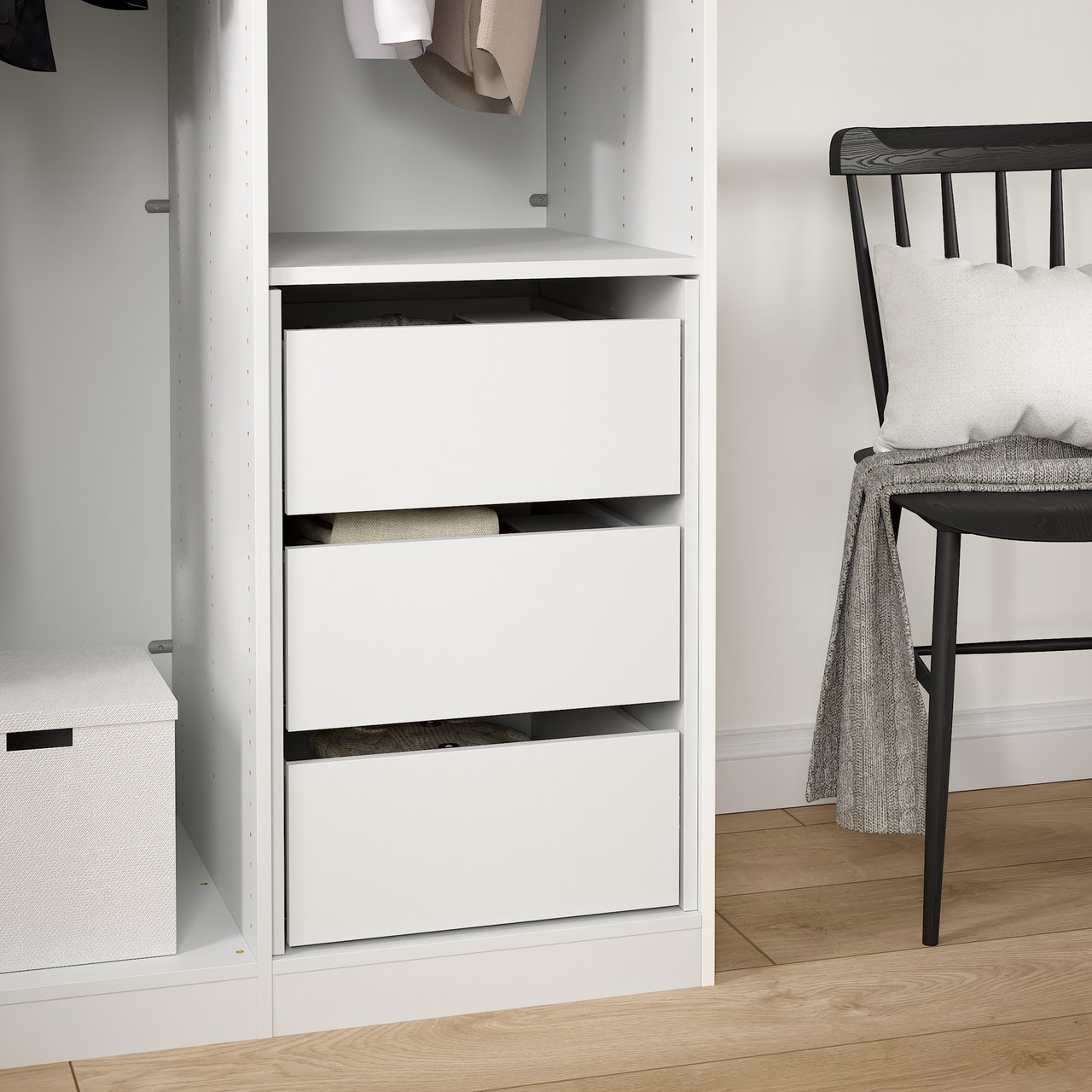 LIND NEST SKUFFEINNSATS TIL SKYVEDØRER 3 SKUFFER 50