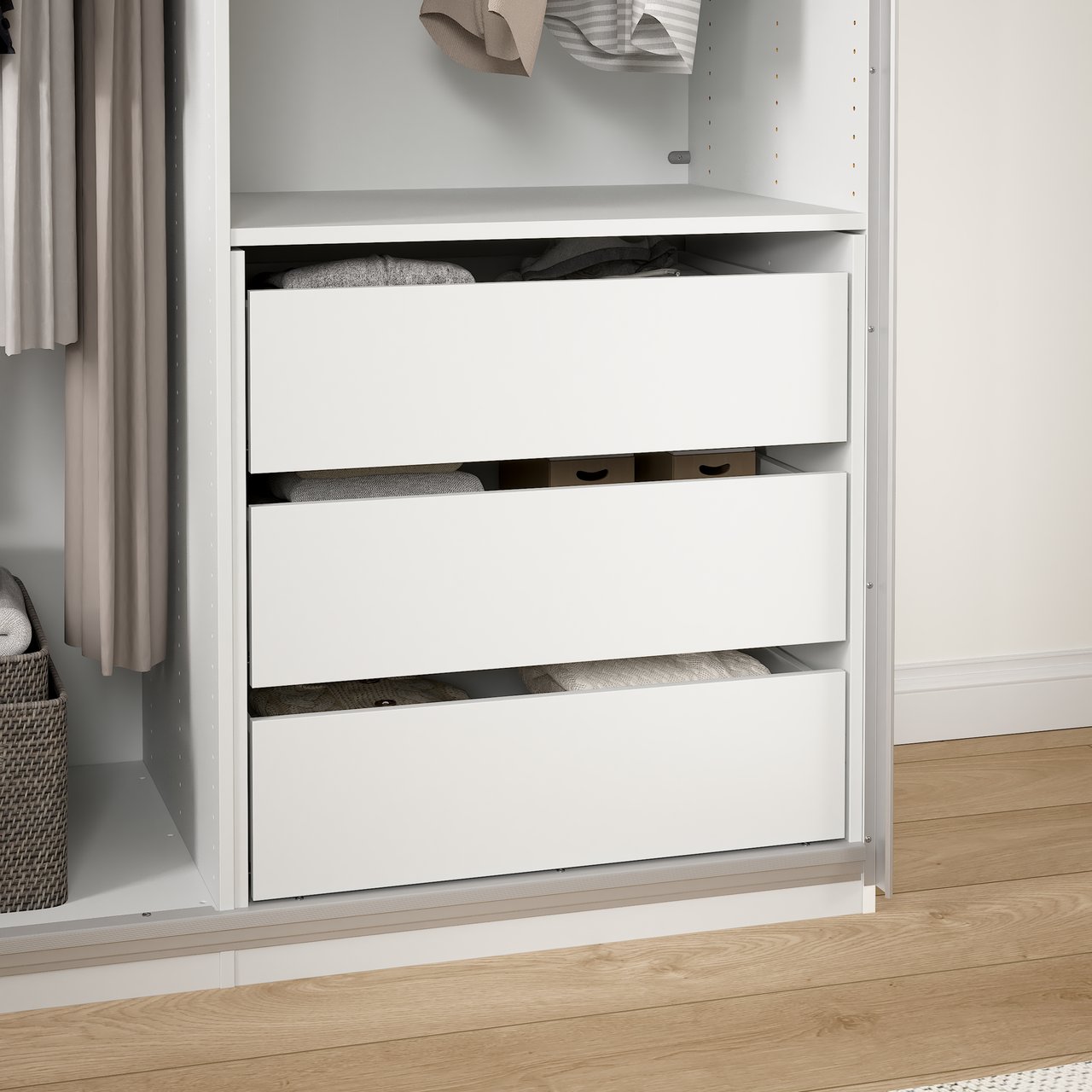 LIND NEST SKUFFEINNSATS TIL SKYVEDØRER 3 SKUFFER 75 LIND NEST SKUFFEINNSATS TIL SKYVEDØRER 3 SKUFFER 75