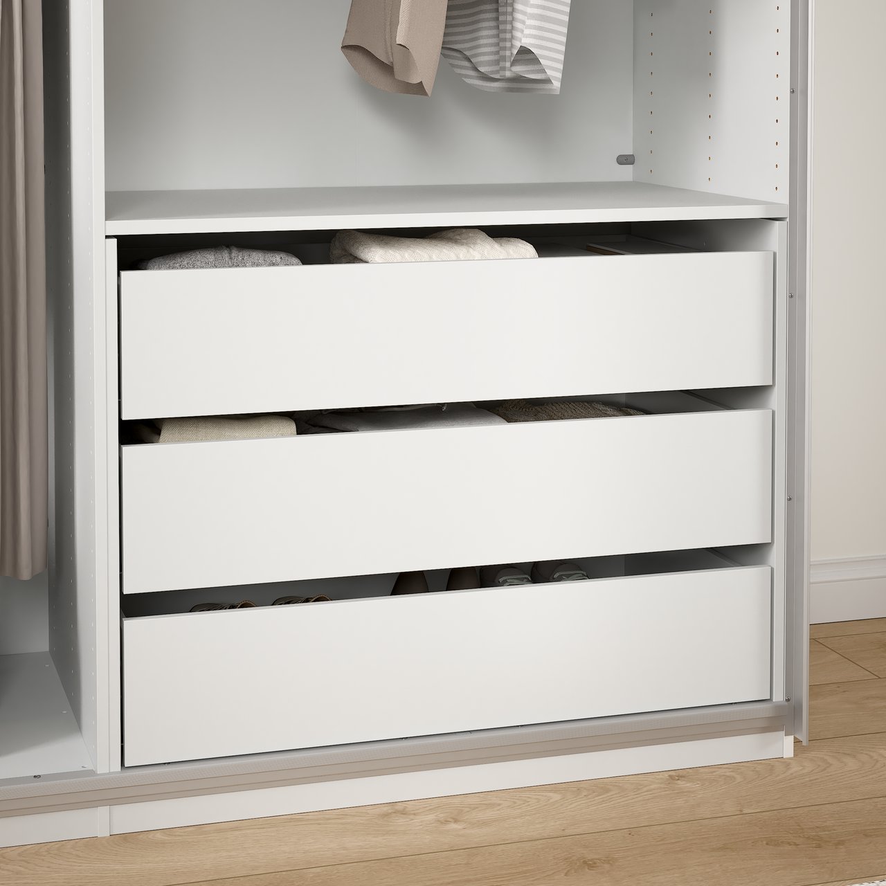 LIND NEST SKUFFEINNSATS TIL SKYVEDØRER 3 SKUFFER 100 LIND NEST SKUFFEINNSATS TIL SKYVEDØRER 3 SKUFFER 100