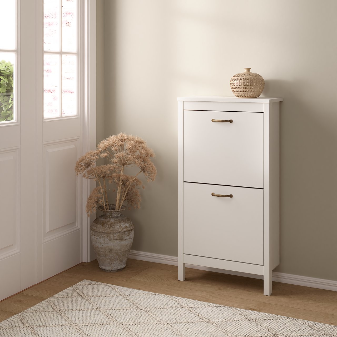 LIND LEONA SKOSKAP HVIT 2 DØRER 54X25X103 LIND LEONA SKOSKAP HVIT 2 DØRER 54X25X103