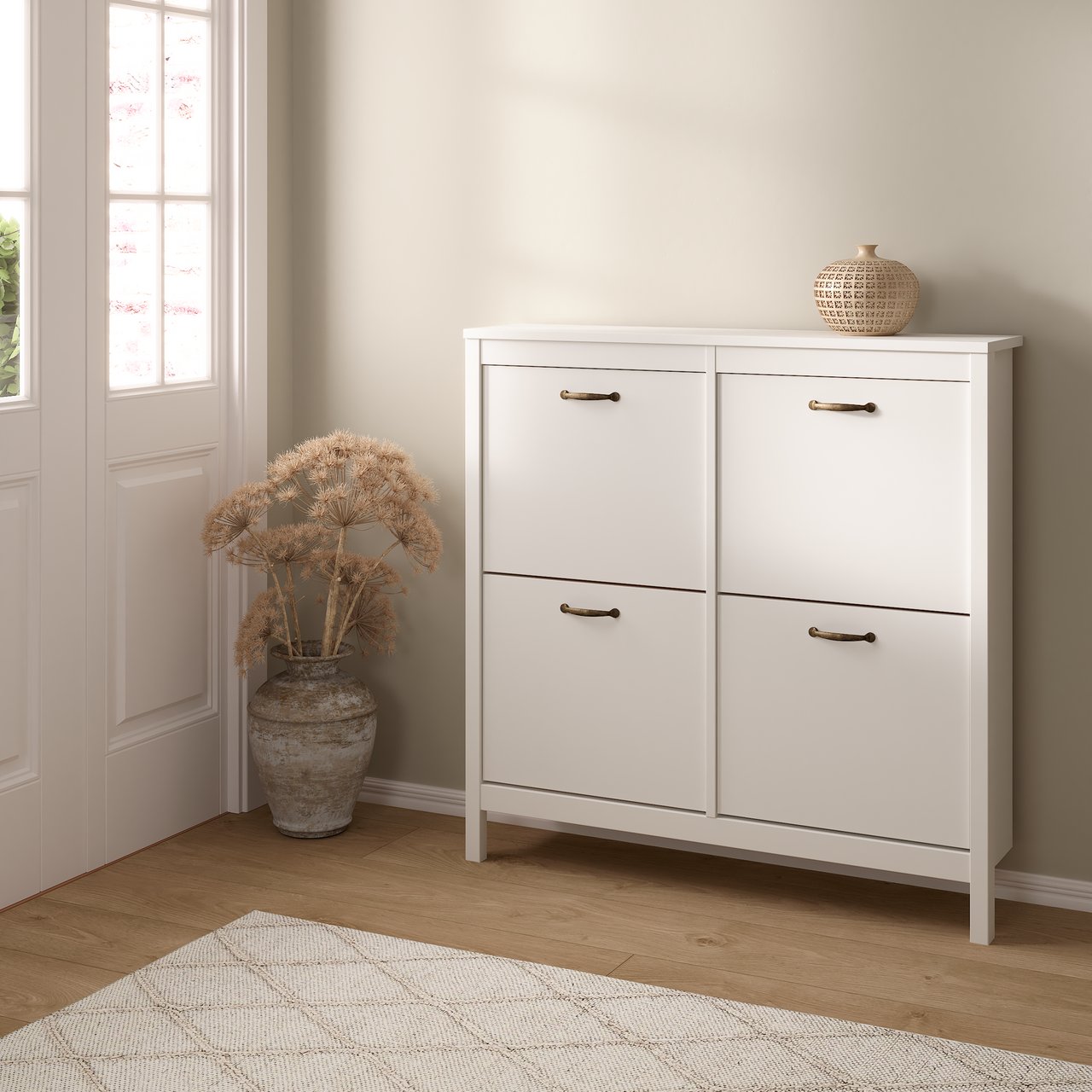 LIND LEONA SKOSKAP HVIT 4 DØRER 103X25X103