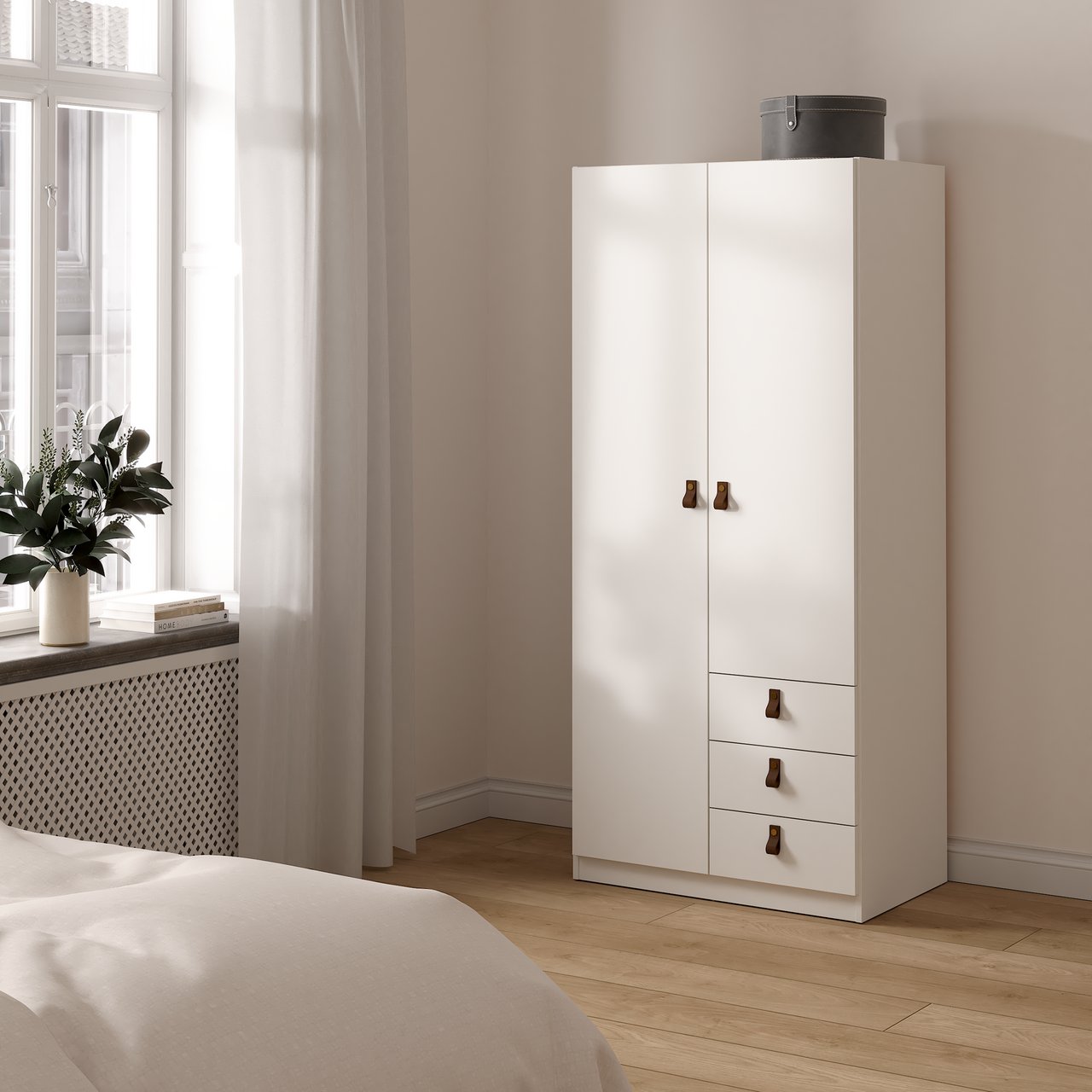 LIND BASE GARDEROBESKAP HVIT 79X50X176 LIND BASE GARDEROBESKAP HVIT 79X50X176