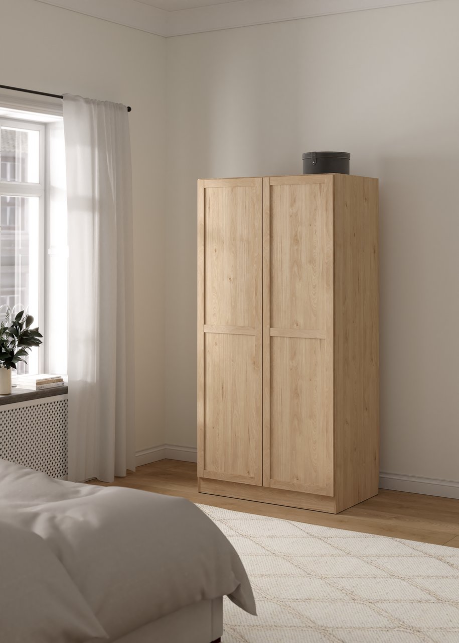 LIND NORD GARDEROBESKAP EIK 100X62X200 LIND NORD GARDEROBESKAP EIK 100X62X200