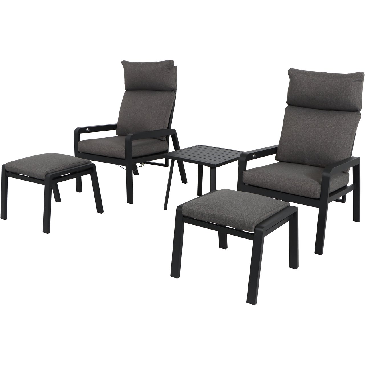 OUTFIT LOUNGESETT 5 DELER MØRK GRÅ OUTFIT LOUNGESETT 5 DELER MØRK GRÅ