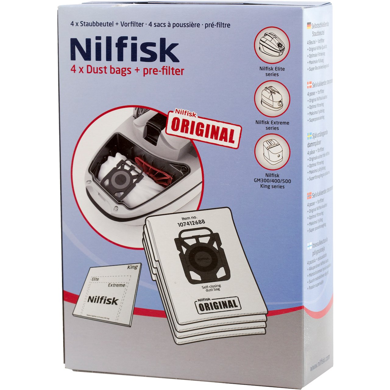 NILFISK ELITE STØVSUGERPOSE 4 STK. NILFISK ELITE STØVSUGERPOSE 4 STK.