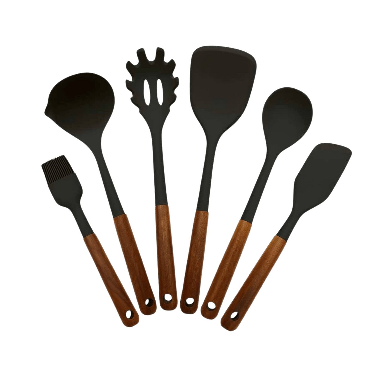 GLADKOKKEN PREMIUM KJØKKENREDSKAPER 6 DELER SILIKON & TRE