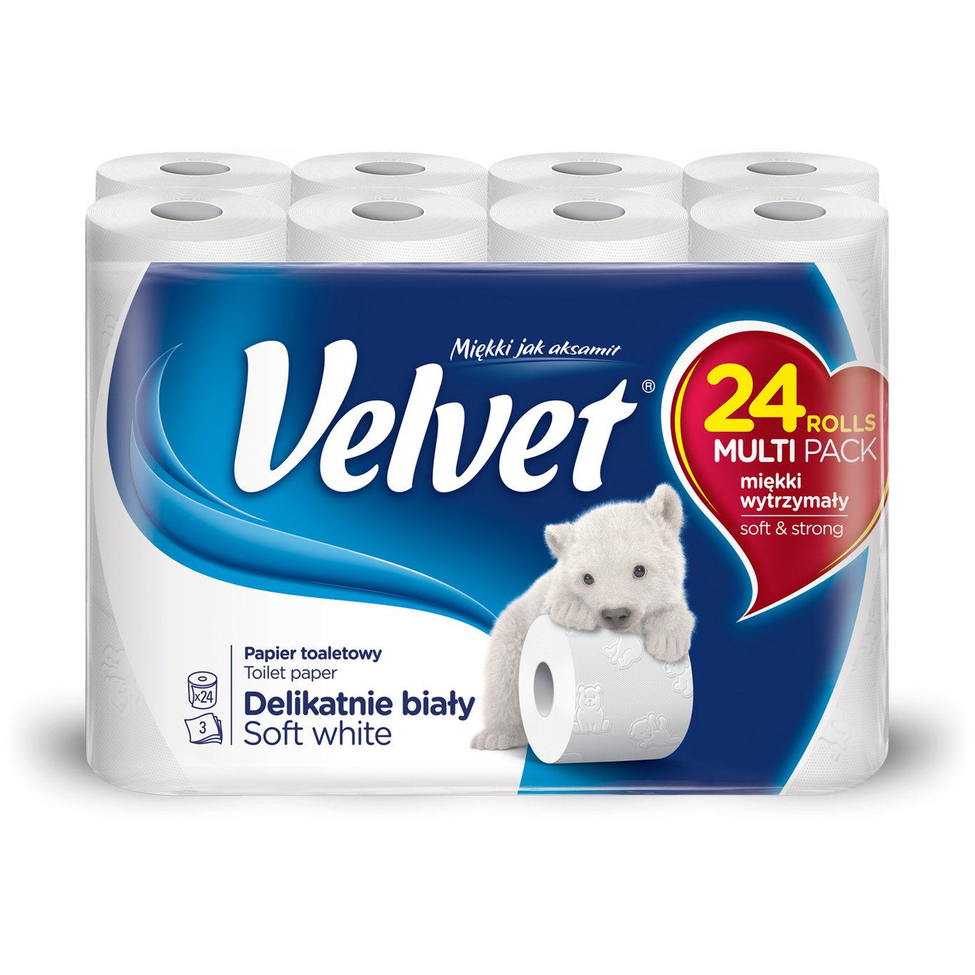VELVET PURE&SOFT TOALETTPAPIR 24 RULLER