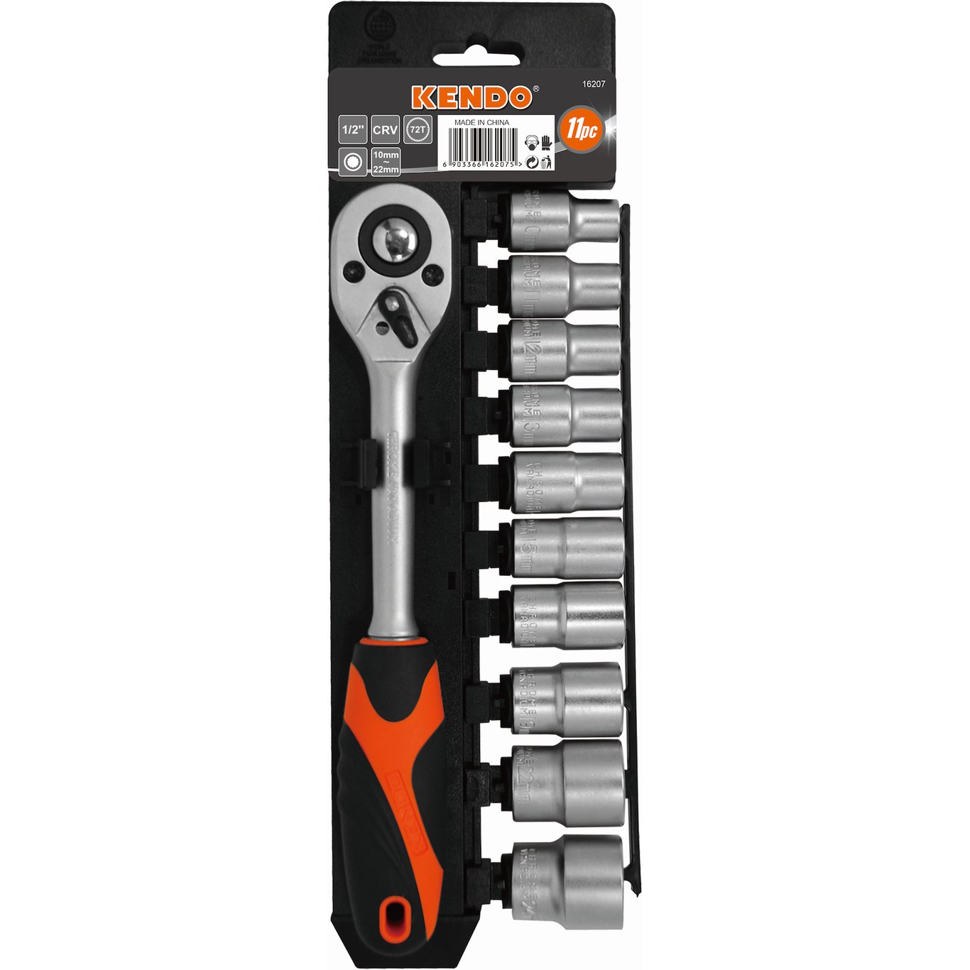 KENDO PIPENØKKELSETT 1/2" 11 DELER KENDO PIPENØKKELSETT 1/2" 11 DELER
