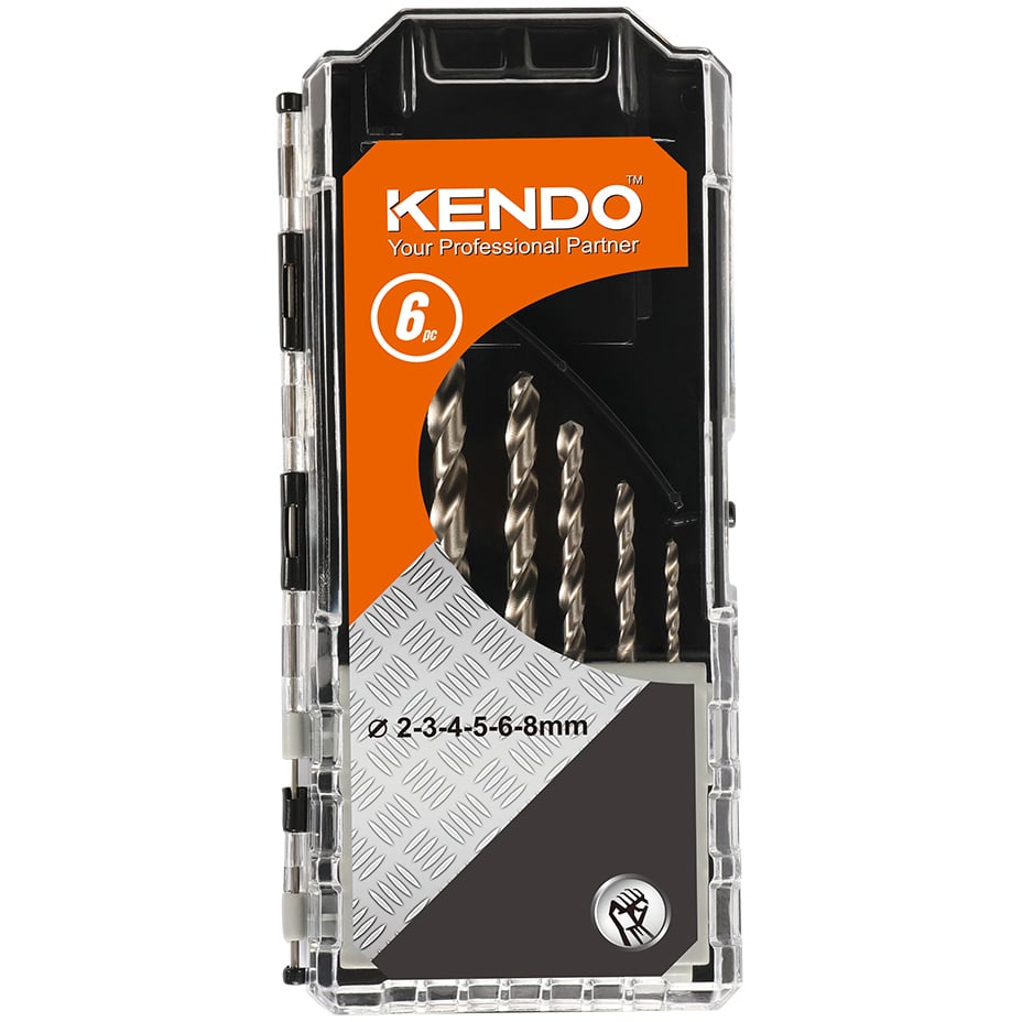 KENDO HSS HURTIGSTÅLBOR 6 DELER 2/3/4/5/6/8MM KENDO HSS HURTIGSTÅLBOR 6 DELER 2/3/4/5/6/8MM