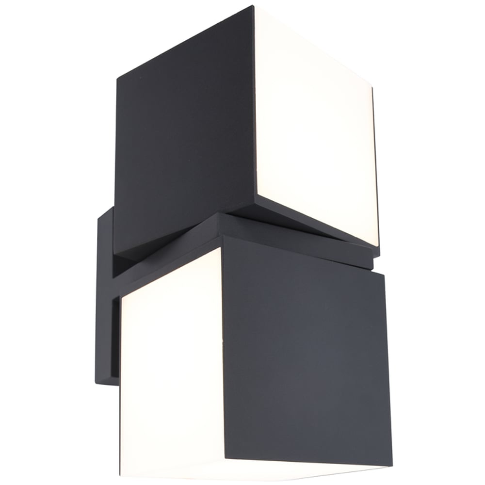 LUTEC ARCHITECTURAL CUBA 2 VEGGHENGT LAMPE 4000K MØRK GRÅ