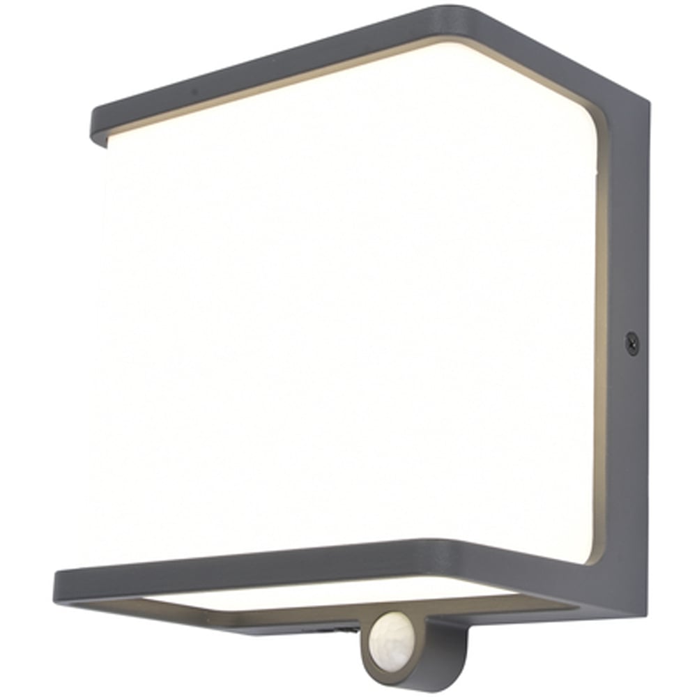 LUTEC DOBLO SENSOR VEGGHENGT LAMPE IP44 KULL GRÅ LUTEC DOBLO SENSOR VEGGHENGT LAMPE IP44 KULL GRÅ