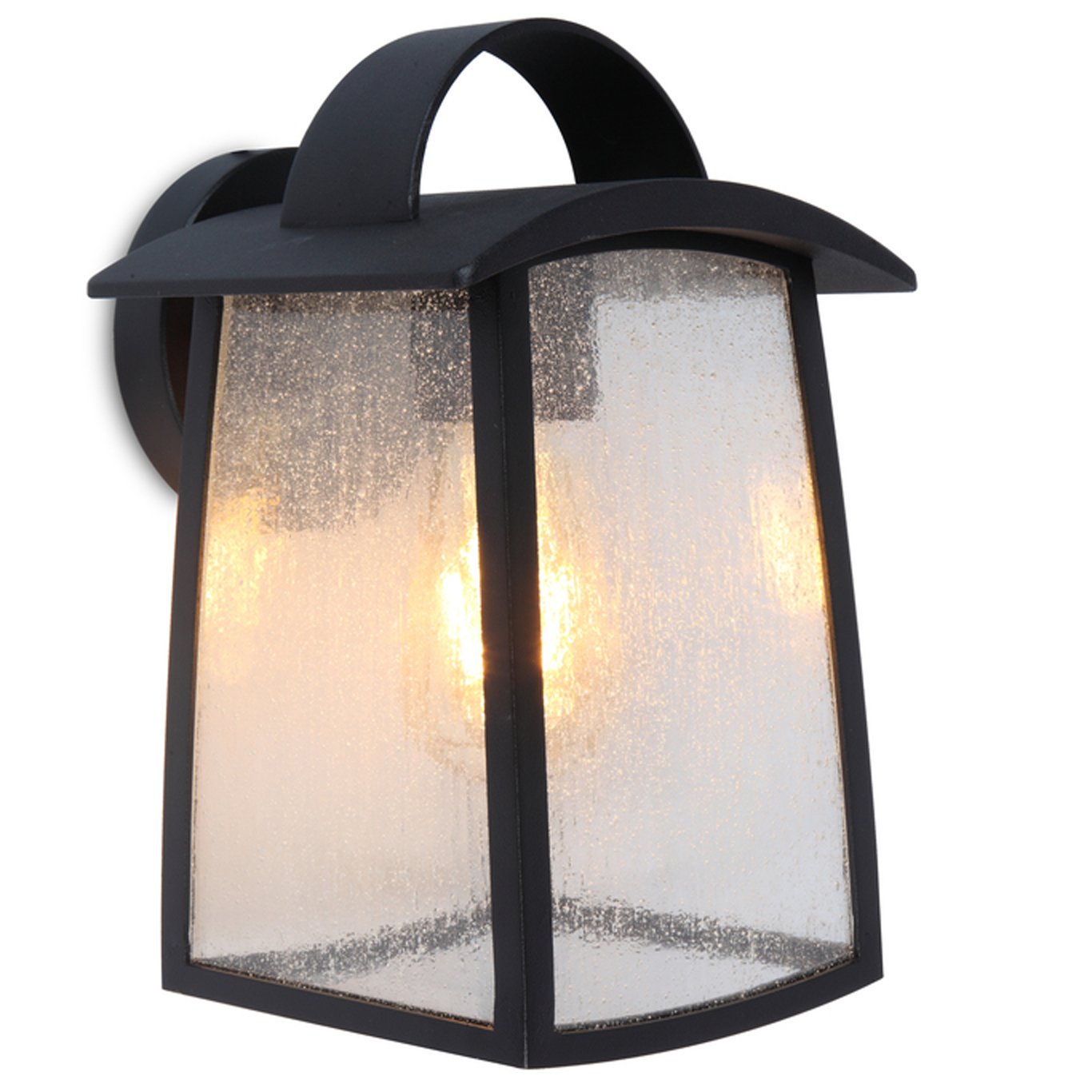 LUTEC TRADITION KELSEY VEGGLAMPE MEDIUM SEEDY GLASS MATT SORT LUTEC TRADITION KELSEY VEGGLAMPE MEDIUM SEEDY GLASS MATT SORT