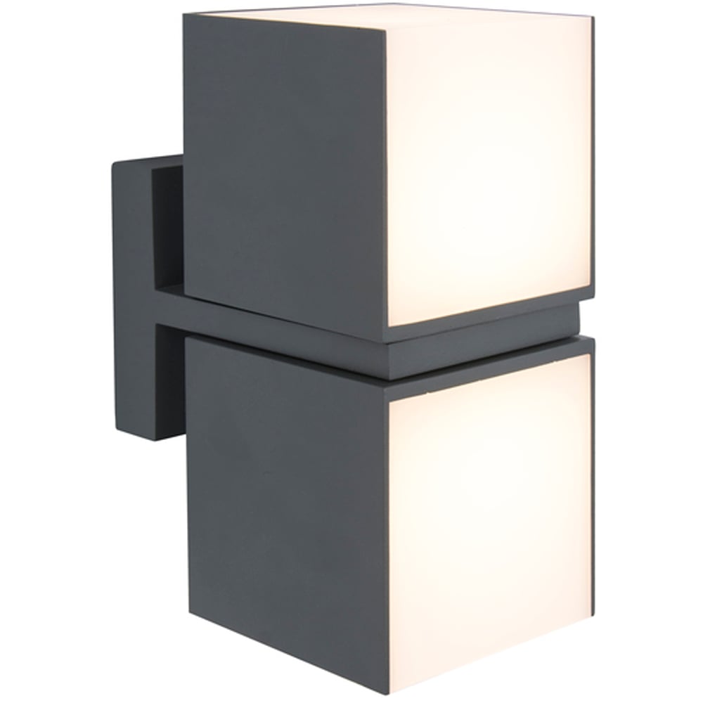 LUTEC ARCHITECTURAL CUBA 2 VEGGHENGT LAMPE 3000K MØRK GRÅ LUTEC ARCHITECTURAL CUBA 2 VEGGHENGT LAMPE 3000K MØRK GRÅ