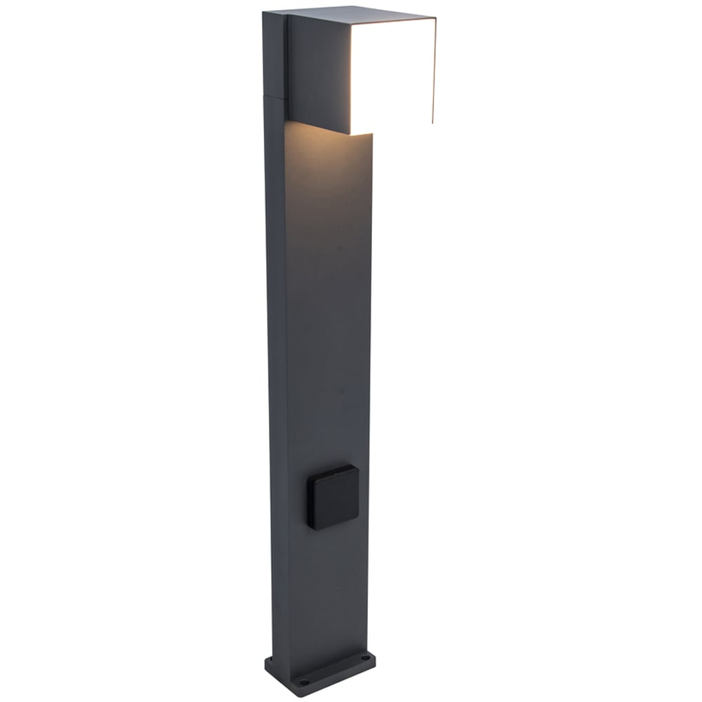 LUTEC ARCHITECTURAL CUBA 1 HAGELAMPE MØRK GRÅ MED UTTAK LUTEC ARCHITECTURAL CUBA 1 HAGELAMPE MØRK GRÅ MED UTTAK