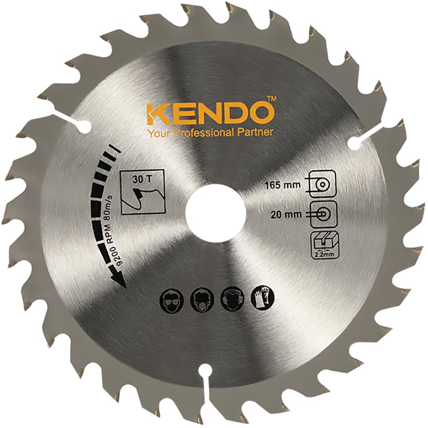 KENDO SIRKELSAGBLAD Ø165X22,23/20/16 MM 30T TRE KENDO SIRKELSAGBLAD Ø165X22,23/20/16 MM 30T TRE