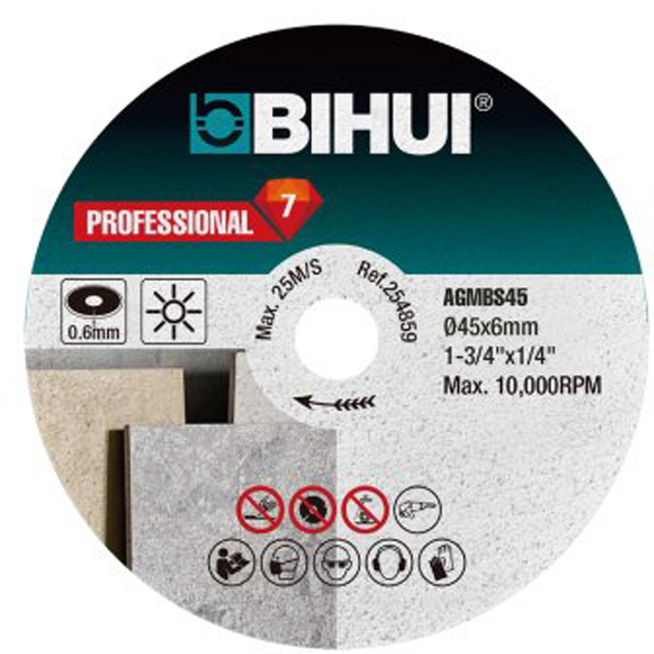 BIHUI DIAMANTBLAD 45 MM TIL MINI VINKELSLIPER AGMBS45
