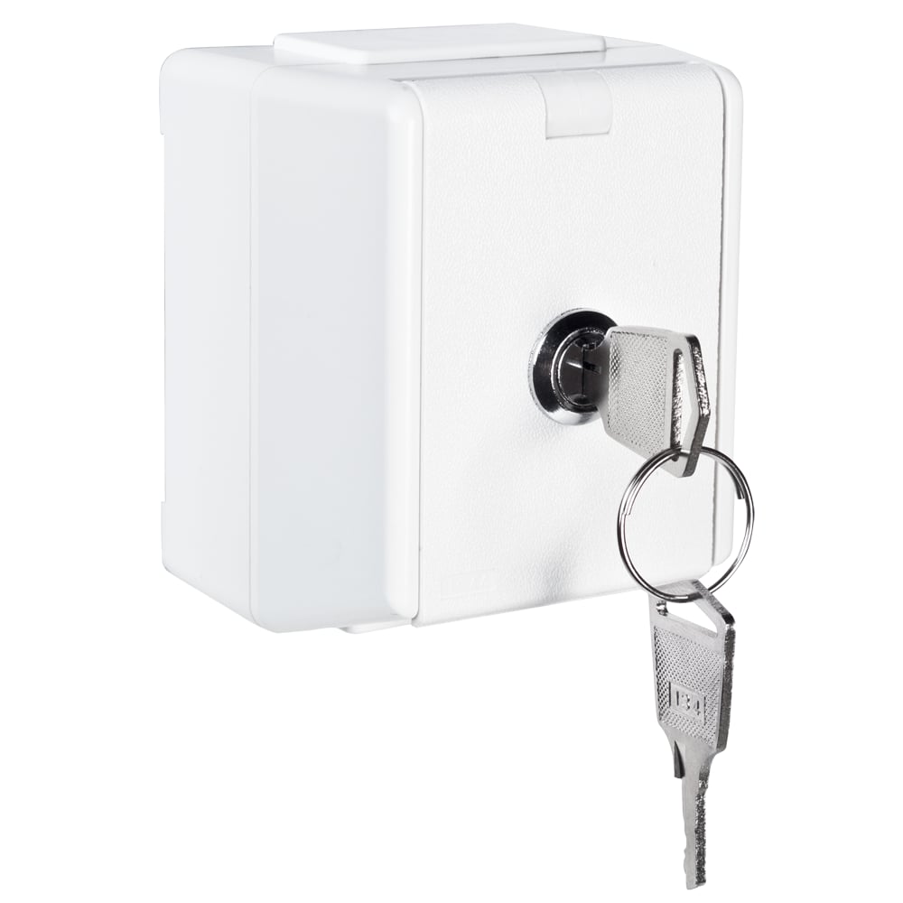 ELKO STIKKONTAKT ENKEL IP44 M/LÅS & NØKKEL PÅVEGG HVIT ELKO STIKKONTAKT ENKEL IP44 M/LÅS & NØKKEL PÅVEGG HVIT