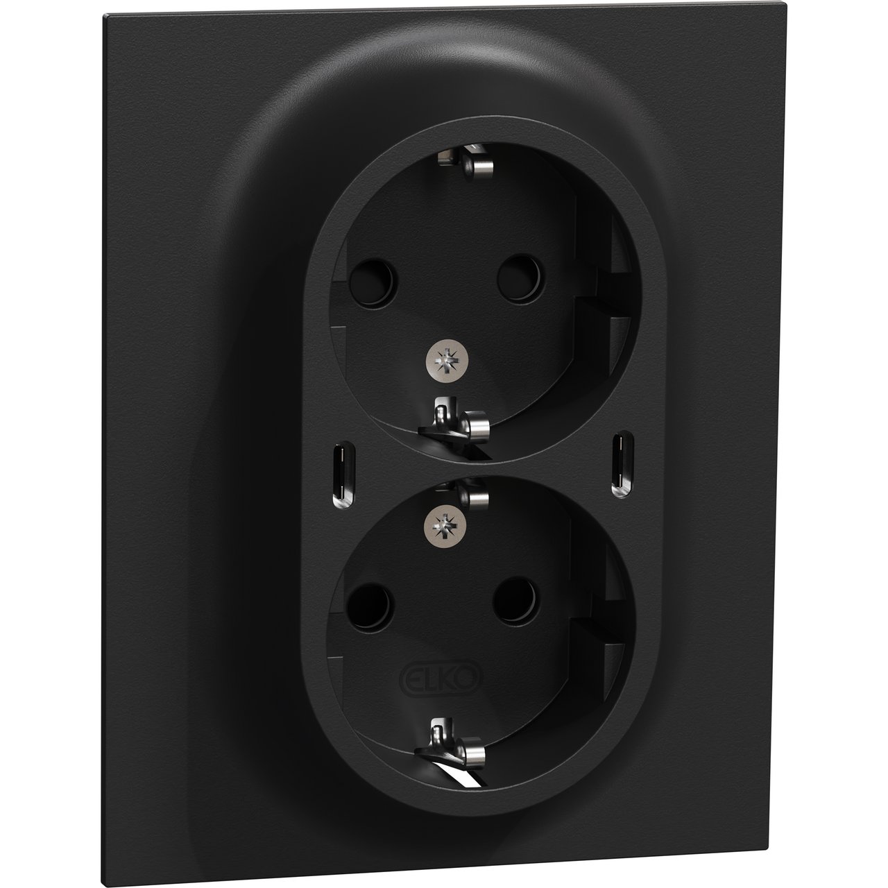 ELKO ONE DOBBELSTIKK 2X USB C PD LADER SORT