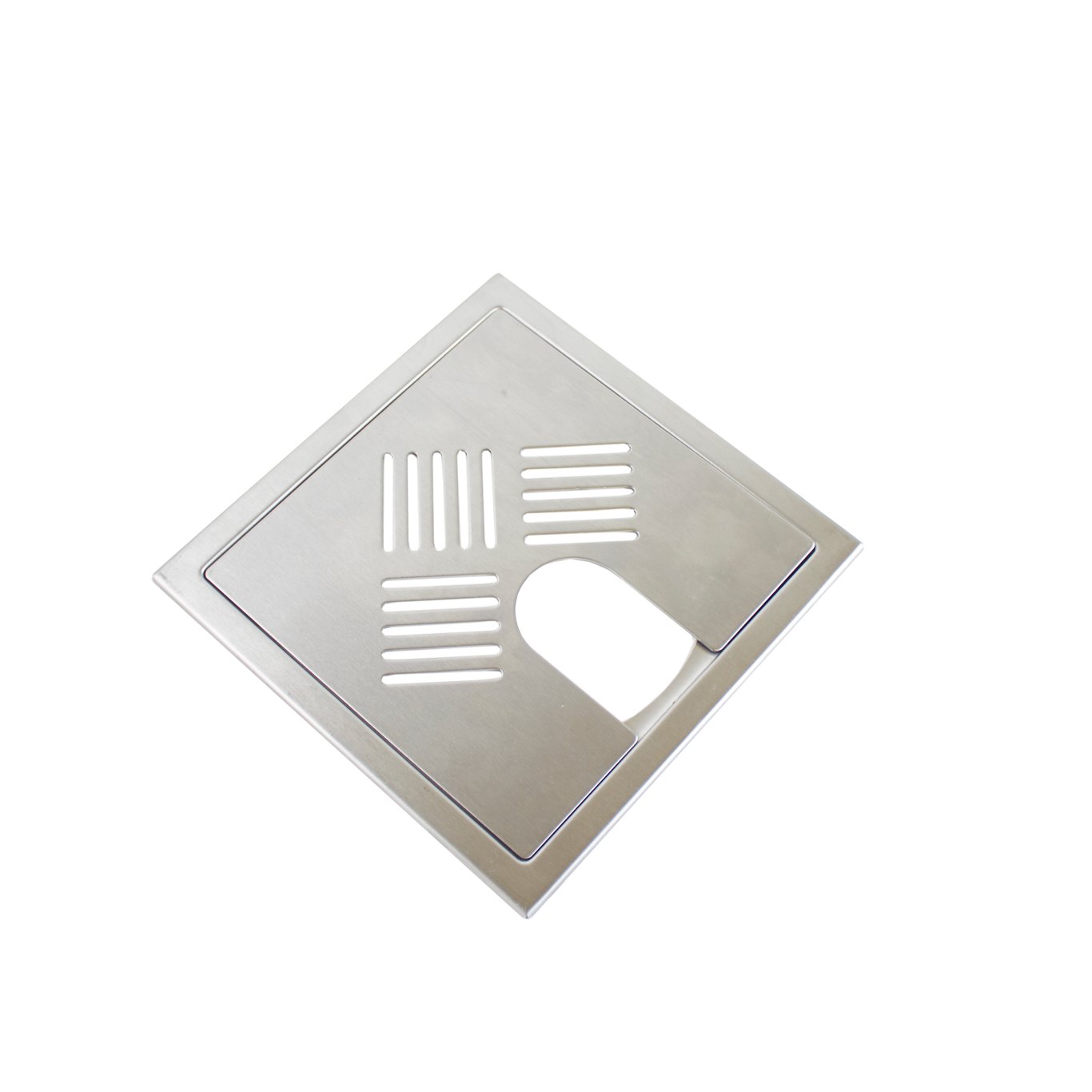 DESIGN SLUKRIST N°3 20X20CM MED UTHUGG BØRSTET STÅL DESIGN SLUKRIST N°3 20X20CM MED UTHUGG BØRSTET STÅL