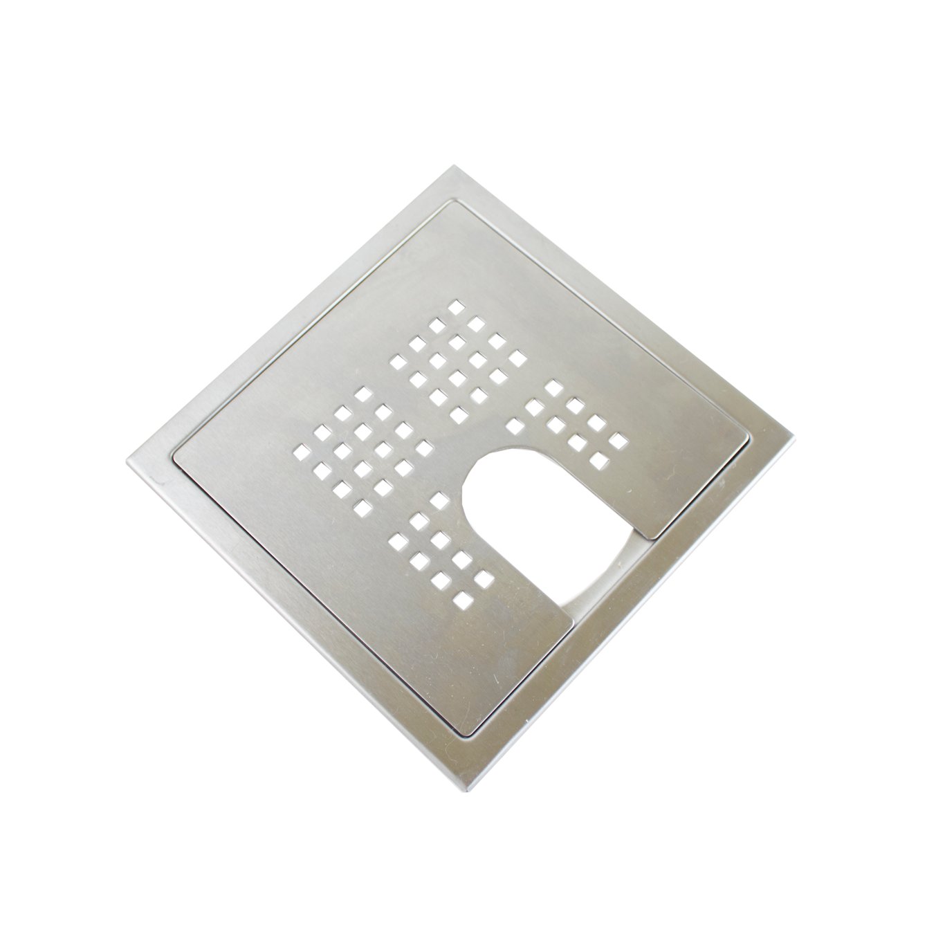 DESIGN SLUKRIST N°7 20X20CM MED UTHUGG BØRSTET STÅL DESIGN SLUKRIST N°7 20X20CM MED UTHUGG BØRSTET STÅL