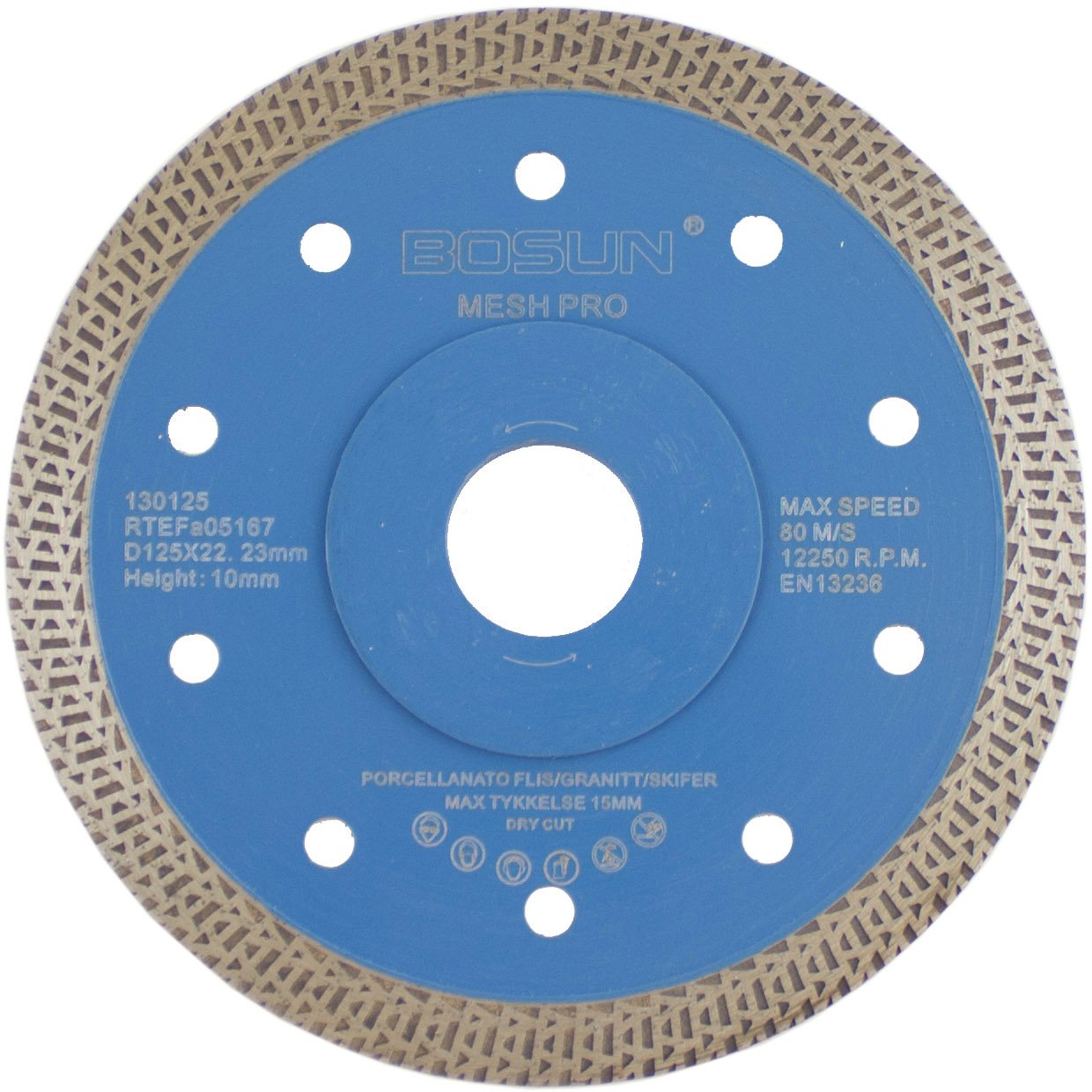 BOSUN DIAMANTBLAD MESH 125/22.2 MM PRO BLÅ BOSUN DIAMANTBLAD MESH 125/22.2 MM PRO BLÅ