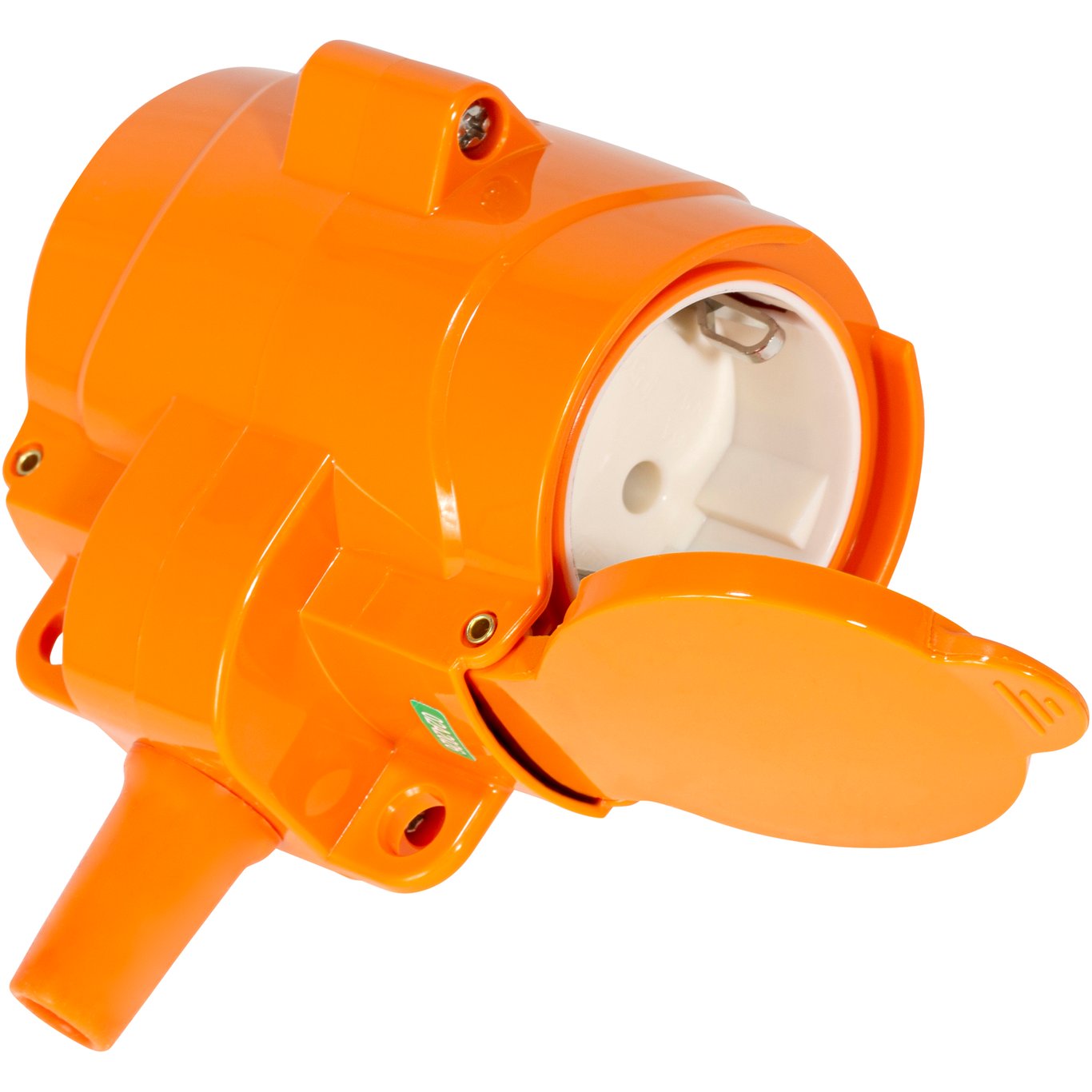 SKJØTEKONTAKT 2-VEIS M/JORD M/LOKK ORANGE SKJØTEKONTAKT 2-VEIS M/JORD M/LOKK ORANGE