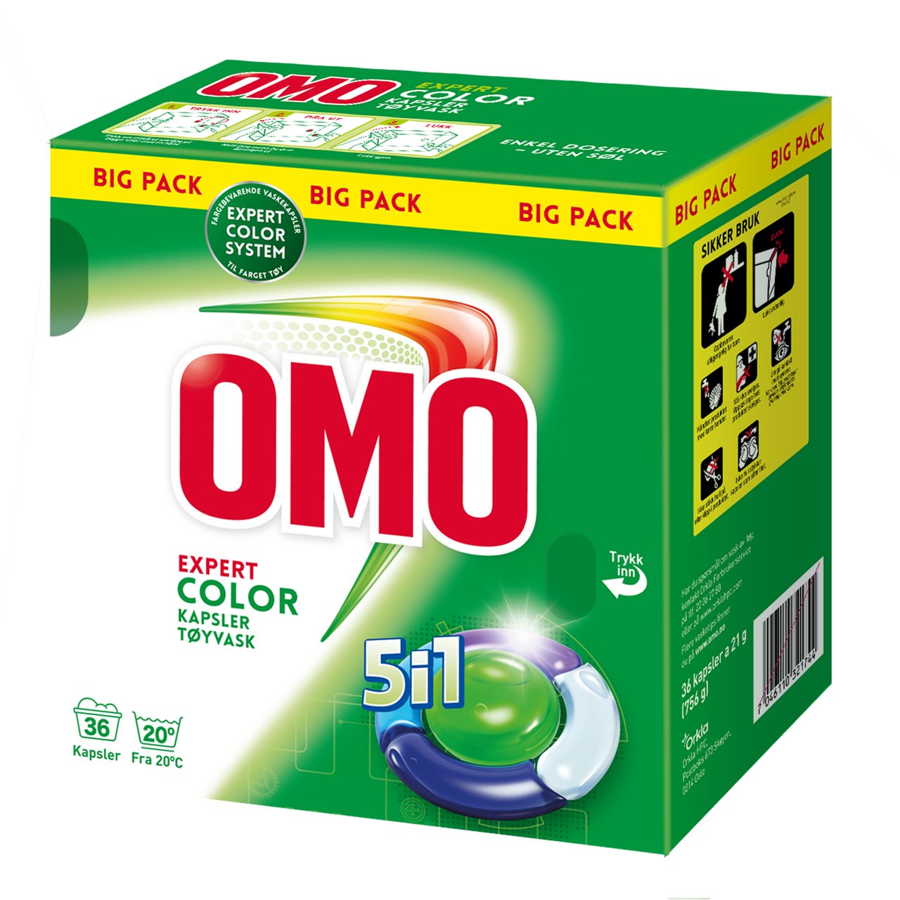 OMO EXPERT COLOR 5I1 VASKEKAPSLER 36STK OMO EXPERT COLOR 5I1 VASKEKAPSLER 36STK