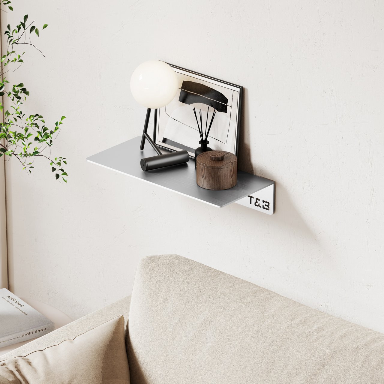 T&B HYLLE MEDIUM T1 BØRSTET ALU T&B HYLLE MEDIUM T1 BØRSTET ALU