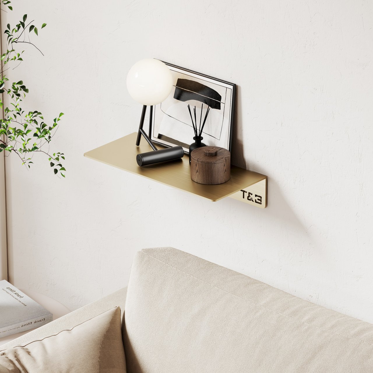 T&B HYLLE MEDIUM T1 BØRSTET GULL T&B HYLLE MEDIUM T1 BØRSTET GULL