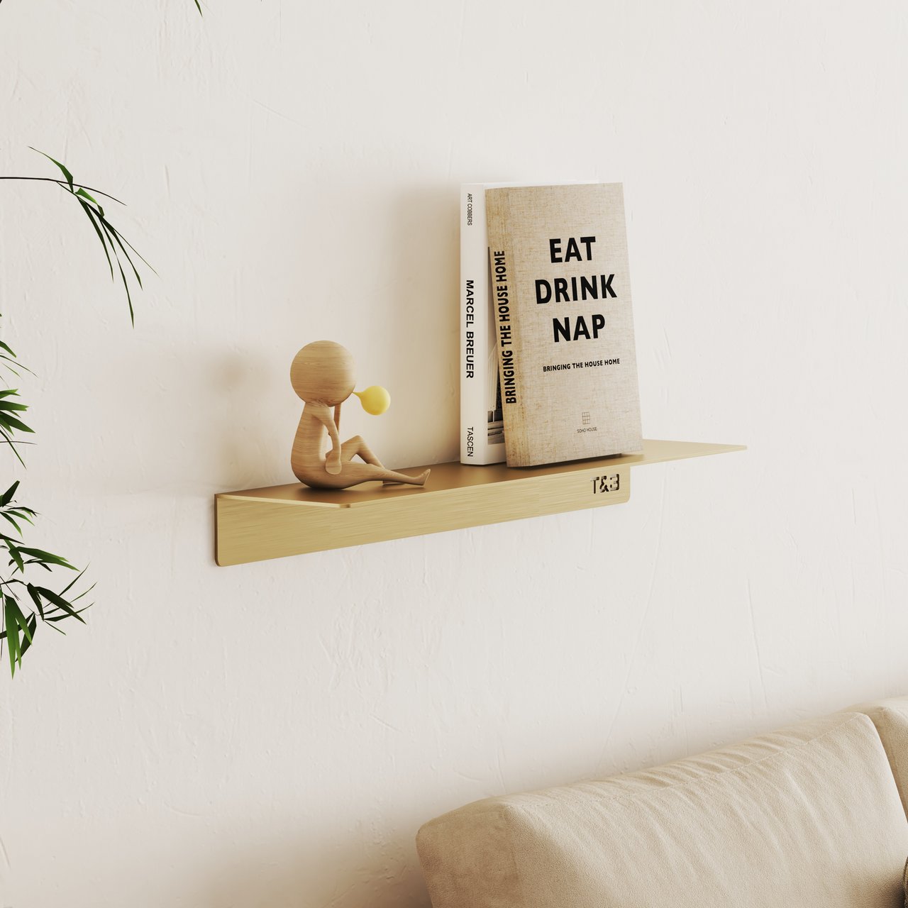 T&B HYLLE LARGE T1 BØRSTET GULL T&B HYLLE LARGE T1 BØRSTET GULL