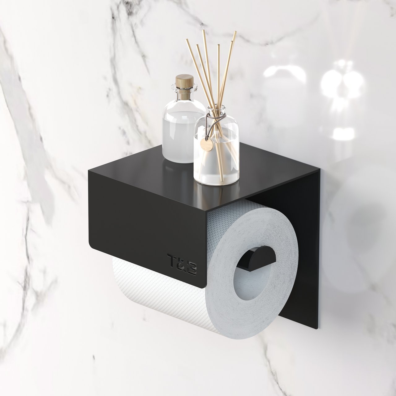 T&B TOALETTRULLHOLDER 1 MATT SORT T&B TOALETTRULLHOLDER 1 MATT SORT