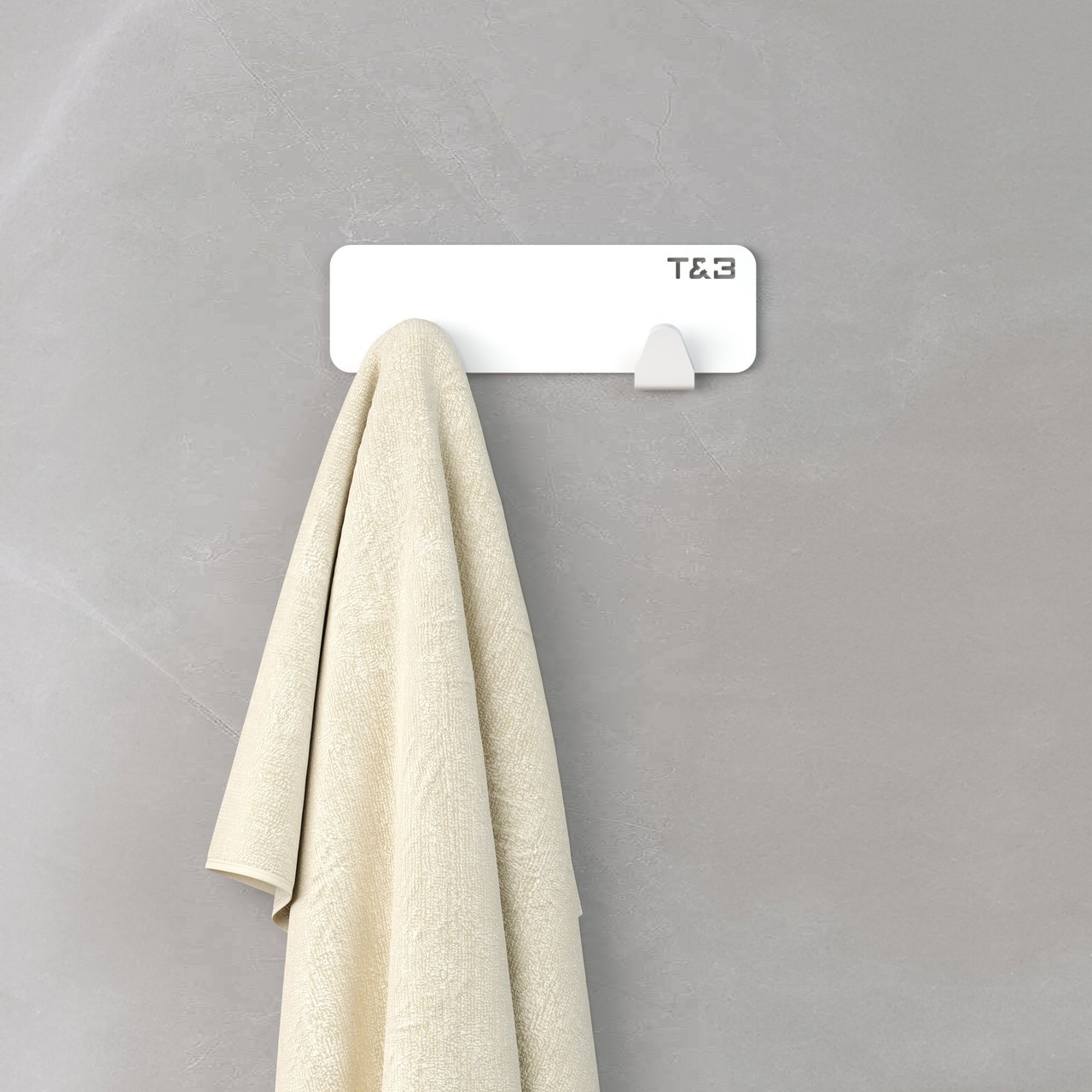 T&B KNAGG MED 2 KROKER MATT HVIT T&B KNAGG MED 2 KROKER MATT HVIT