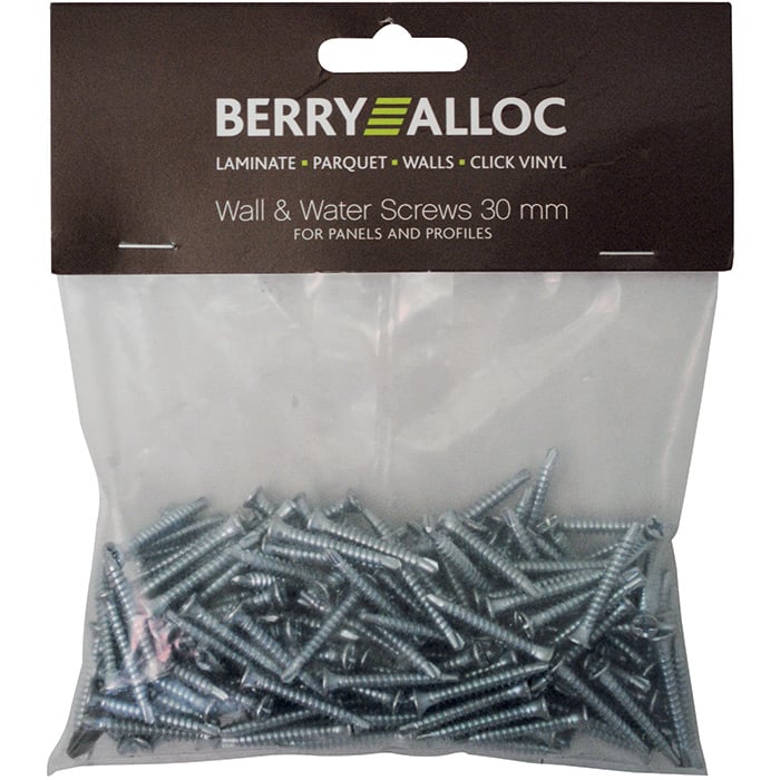 BERRYALLOC SKRUER 30MM FOR LISTER OG PANEL POSE M/200 STK BERRYALLOC SKRUER 30MM FOR LISTER OG PANEL POSE M/200 STK