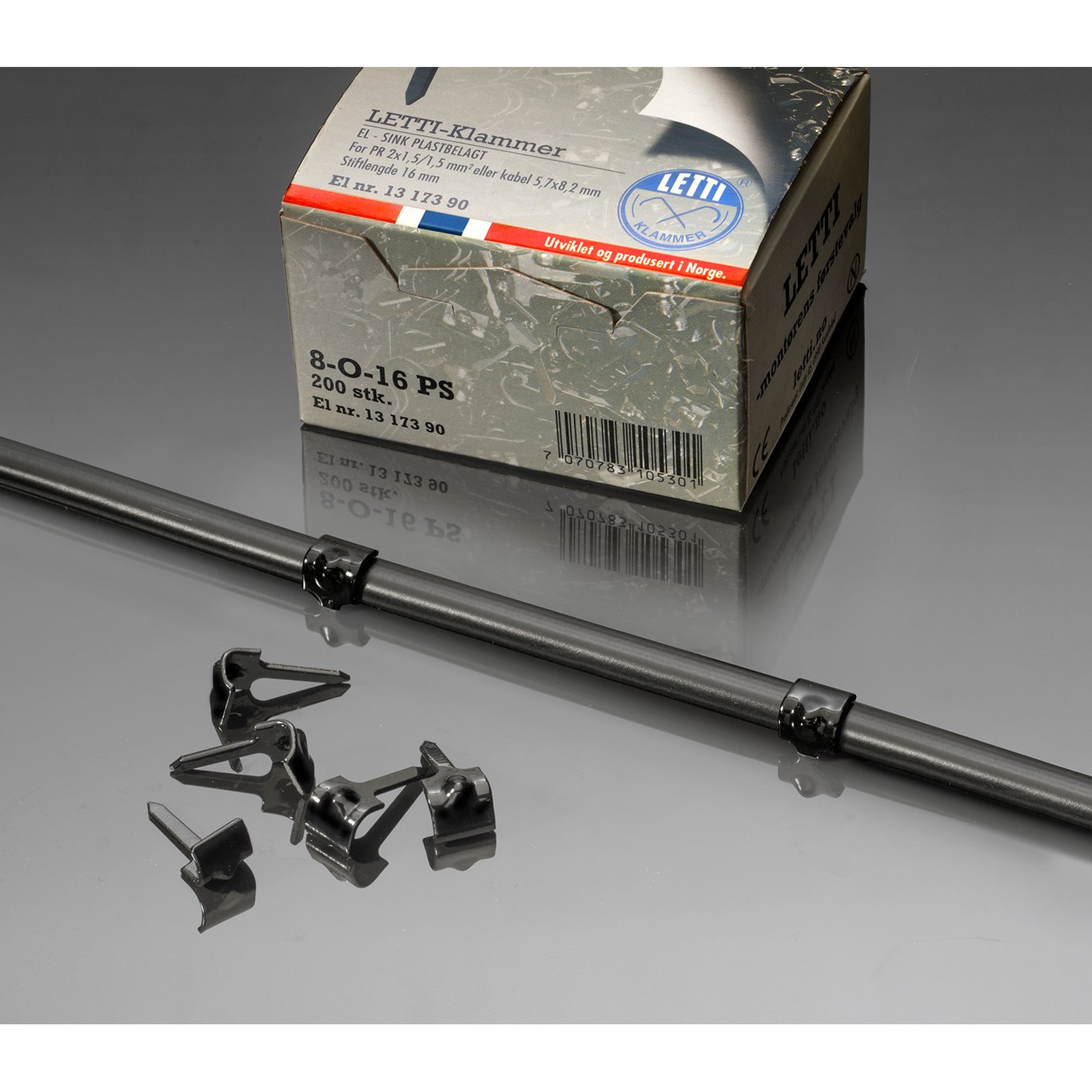 LETTI-KLAMMER 8-O-16 PS PR2X1,5 SORT 200 STK LETTI-KLAMMER 8-O-16 PS PR2X1,5 SORT 200 STK