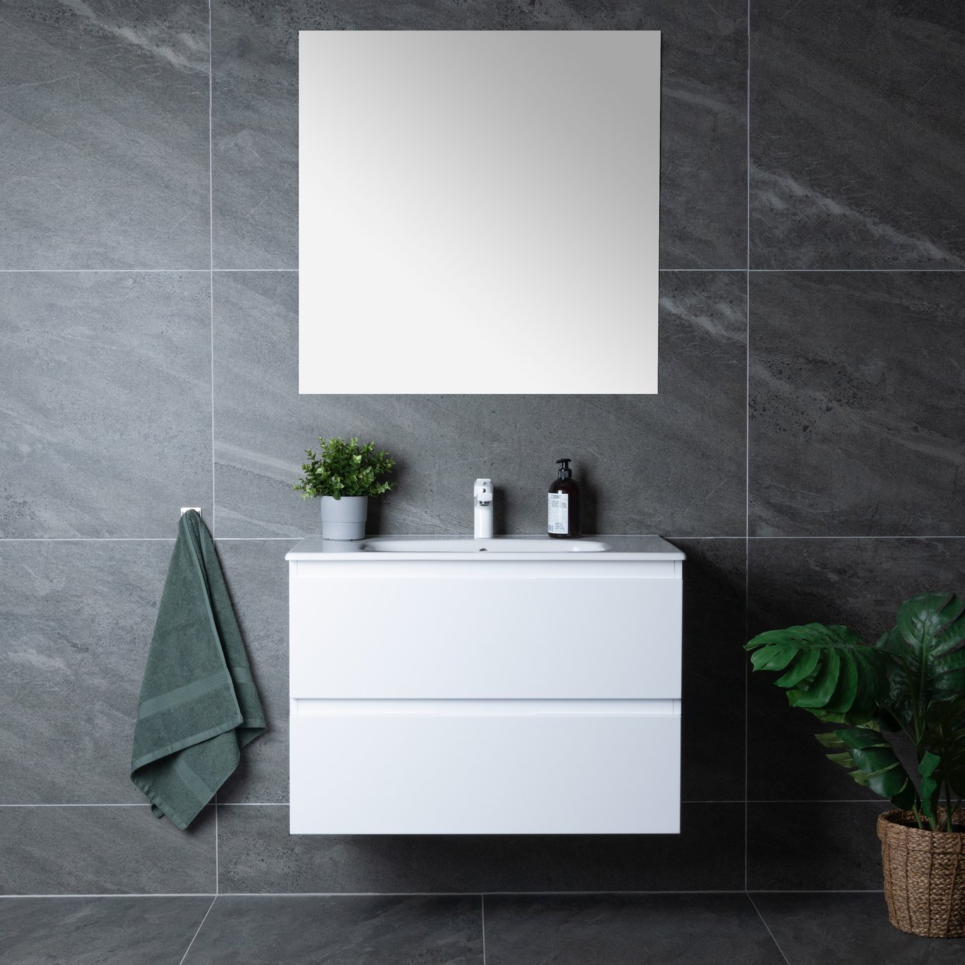 LIND BELLEVUE 80 BADEROMSMØBEL I HVIT M/ENKEL SERVANT LIND BELLEVUE 80 BADEROMSMØBEL I HVIT M/ENKEL SERVANT