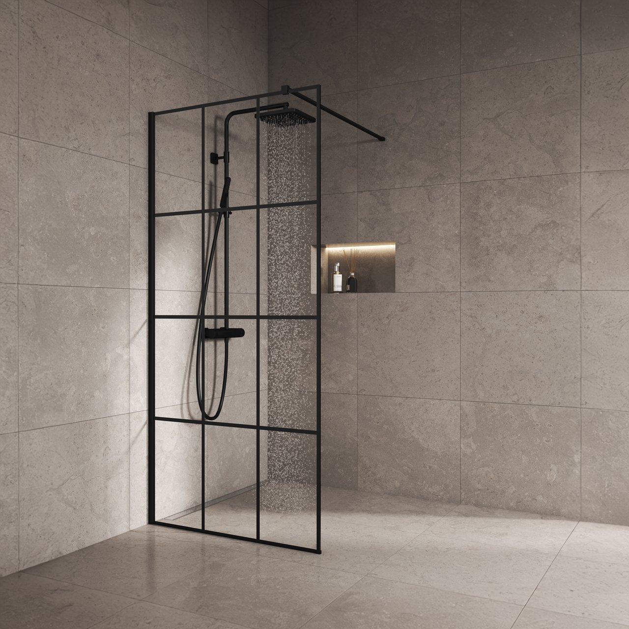 CELESTE NERO DUSJVEGG 120X190 CM - VENSTRE M/ SIKKERHETSFOLIE, SORT CELESTE NERO DUSJVEGG 120X190 CM - VENSTRE M/ SIKKERHETSFOLIE, SORT