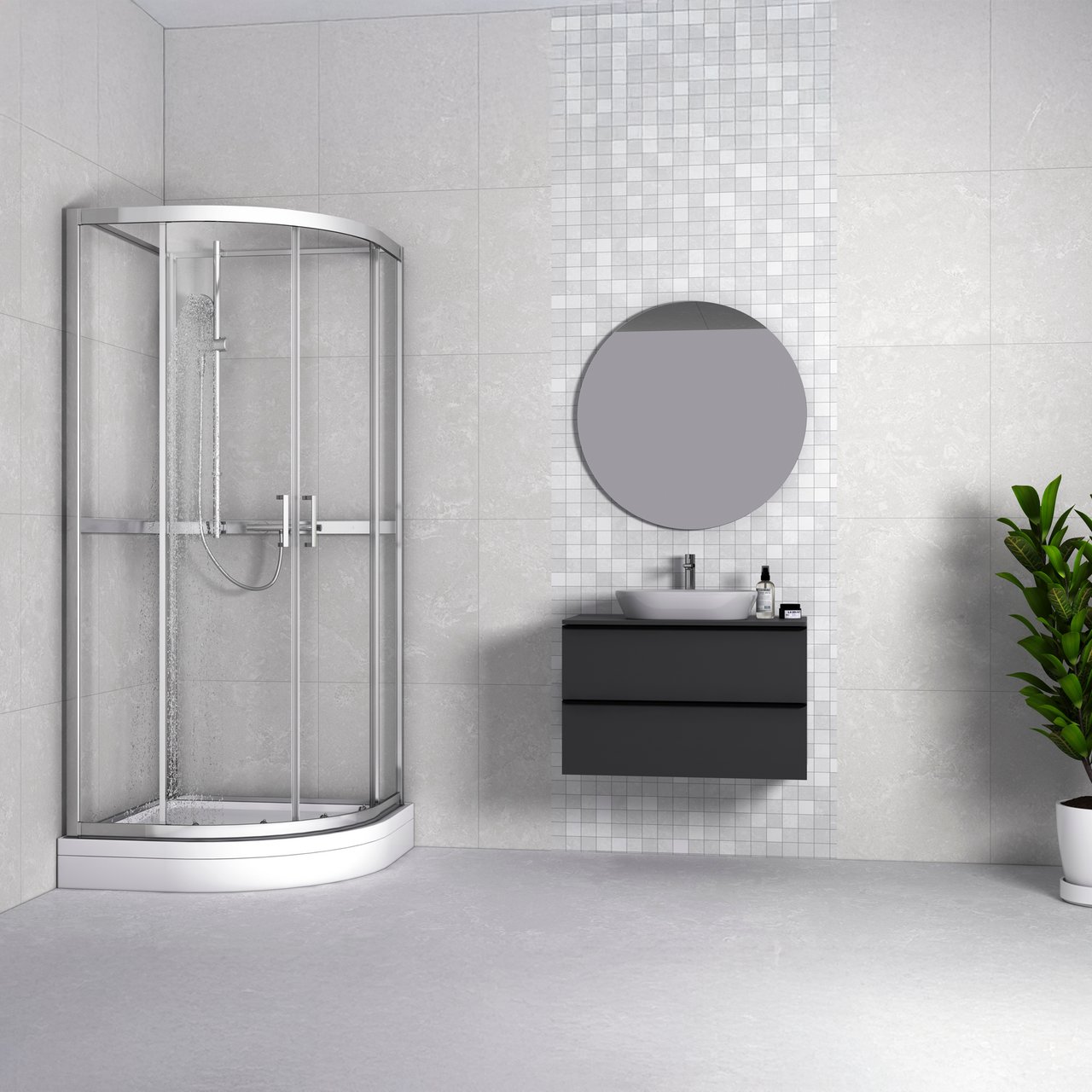 CELESTE SILVIA BUET DUSJKABINETT 90X90X205 CM M/SIKKERHETSFOLIE, KROM CELESTE SILVIA BUET DUSJKABINETT 90X90X205 CM M/SIKKERHETSFOLIE, KROM